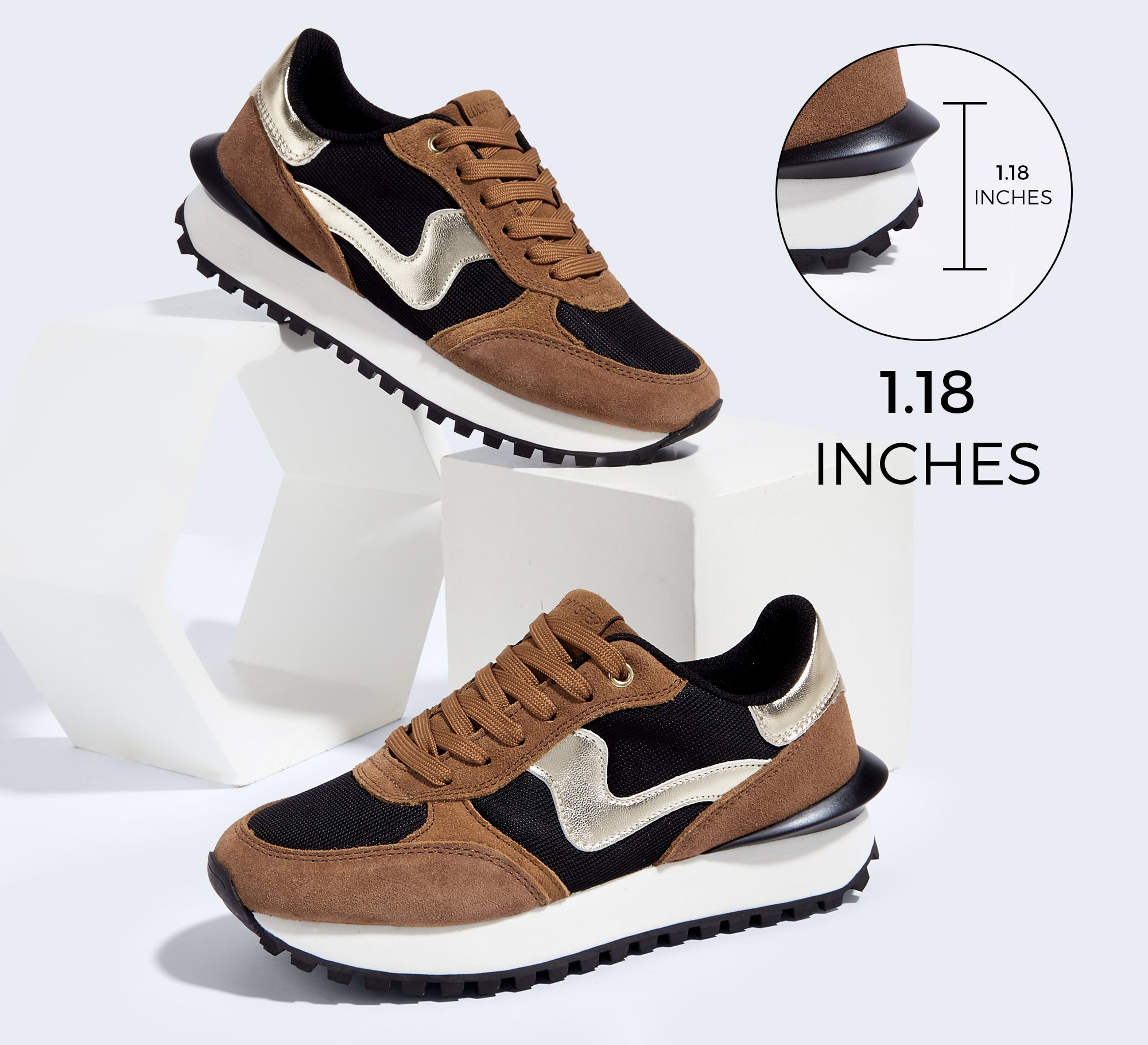 Retro Platform Sneakers | Women's Comfort Walking Shoes