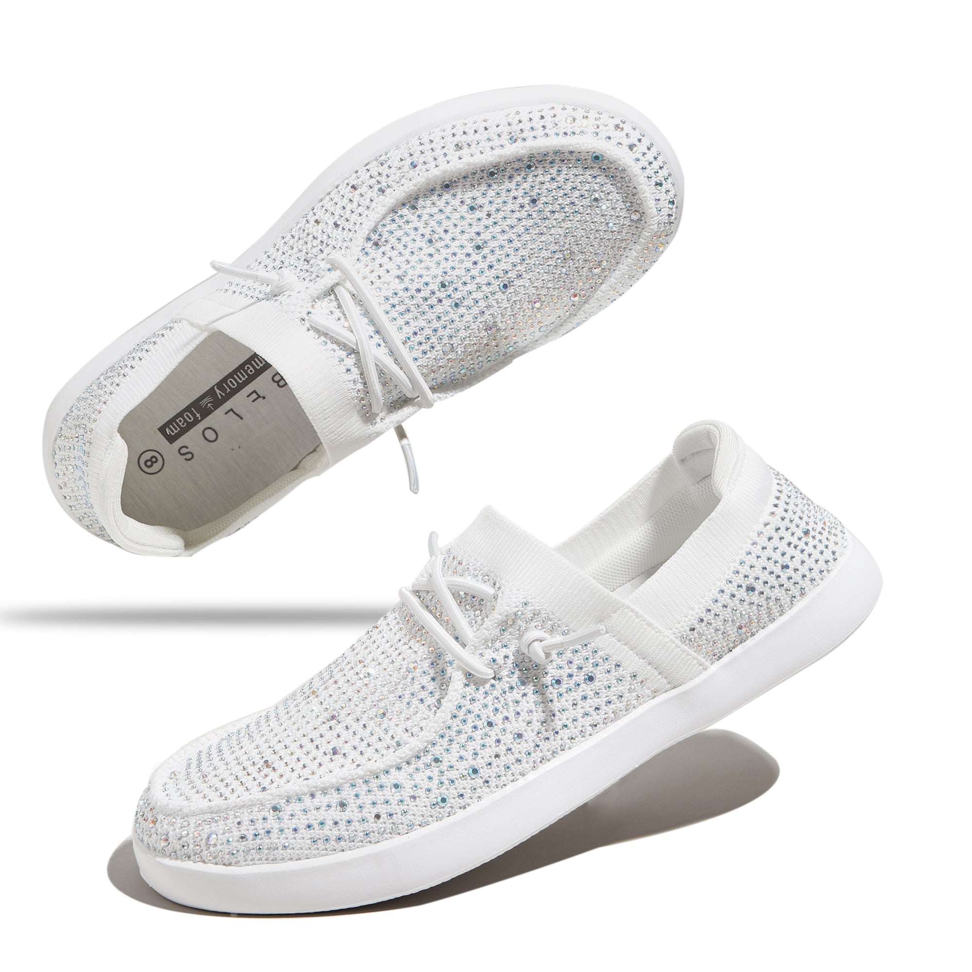 LuckyStep Rhinestone Slip-On Loafers