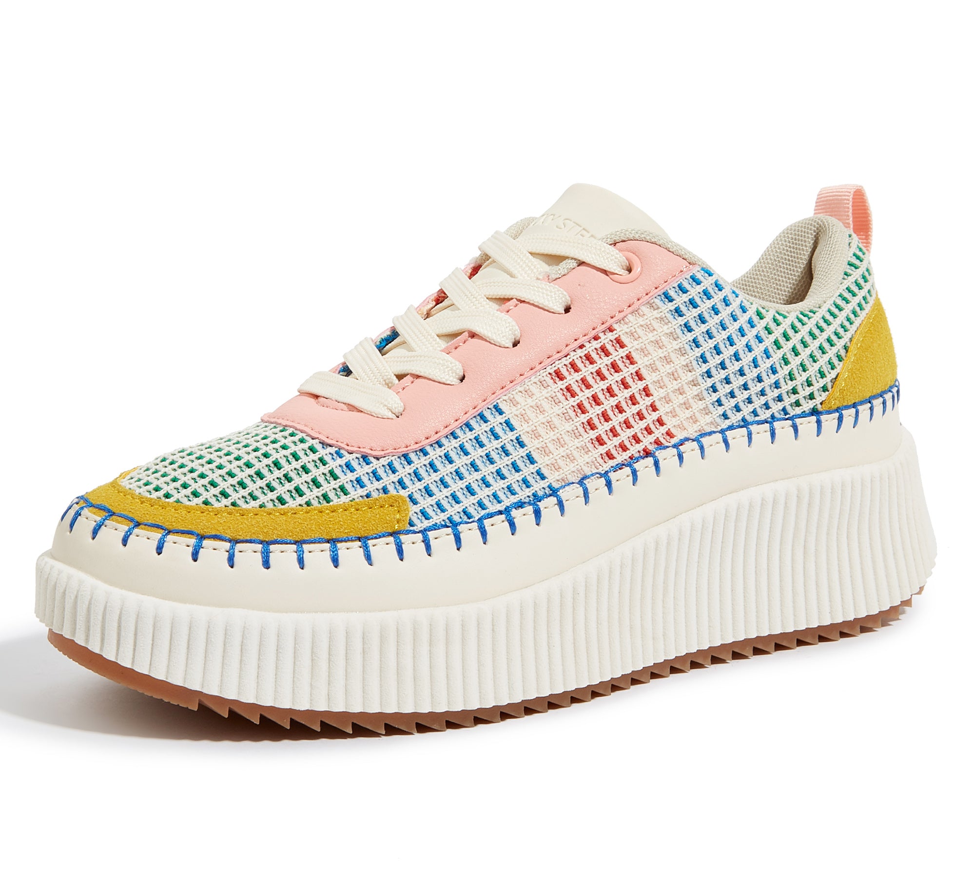 Women's Chunky Platform Sneakers - Rhinestone Braided Walking Shoes