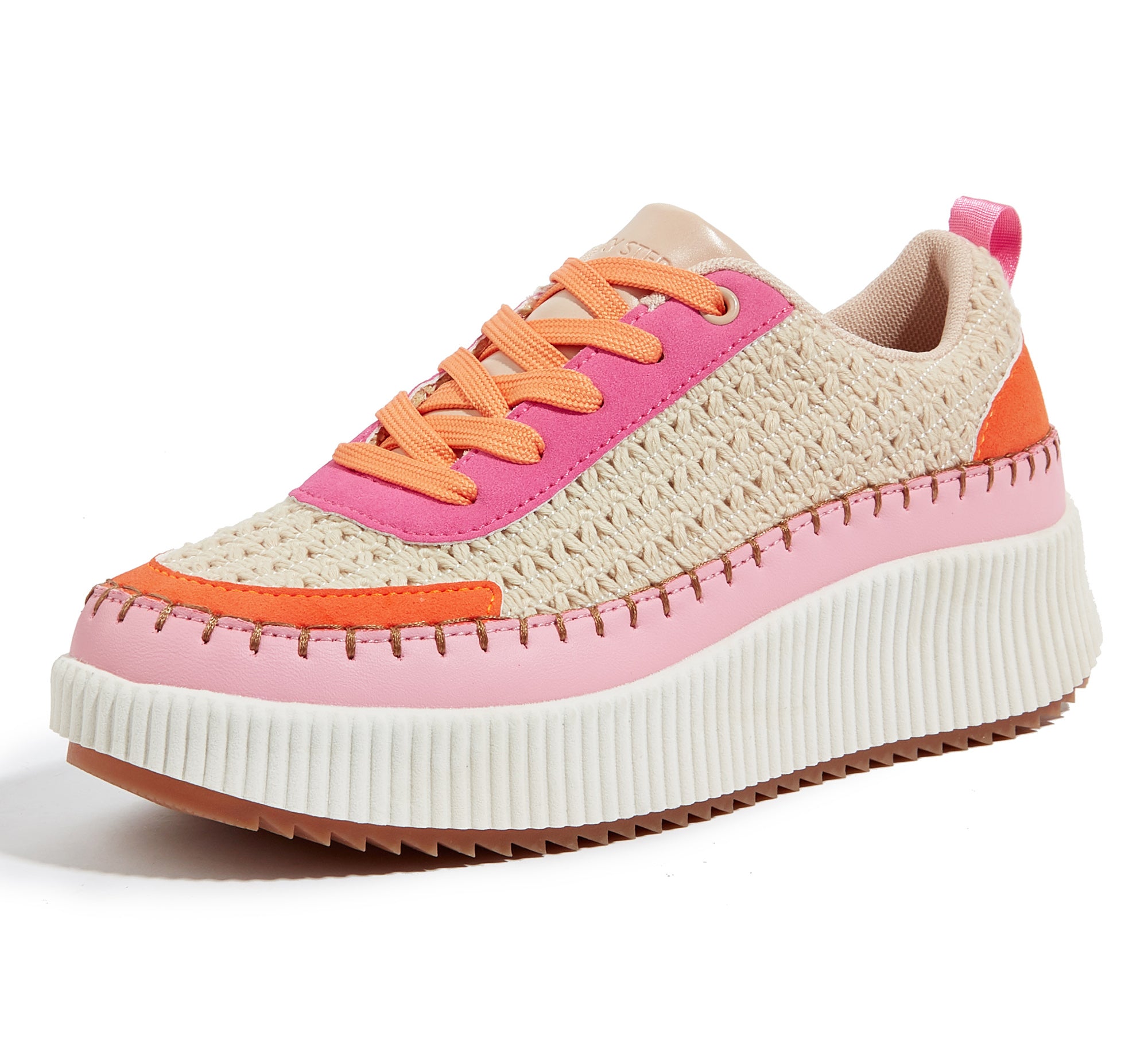 Women's Chunky Platform Sneakers - Rhinestone Braided Walking Shoes