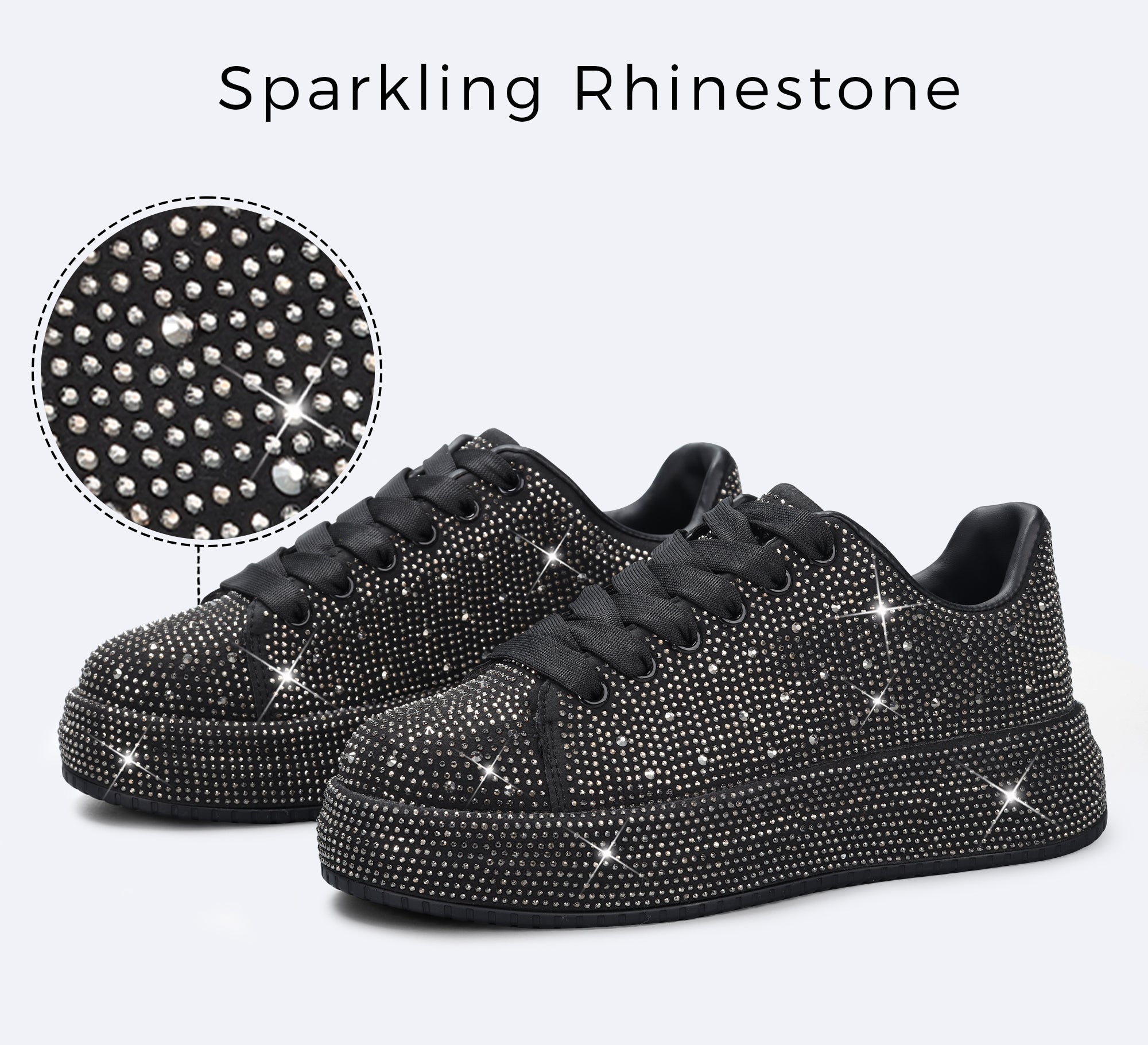 Sparkly Platform Sneakers | Full Rhinestone Wedding Party Shoes