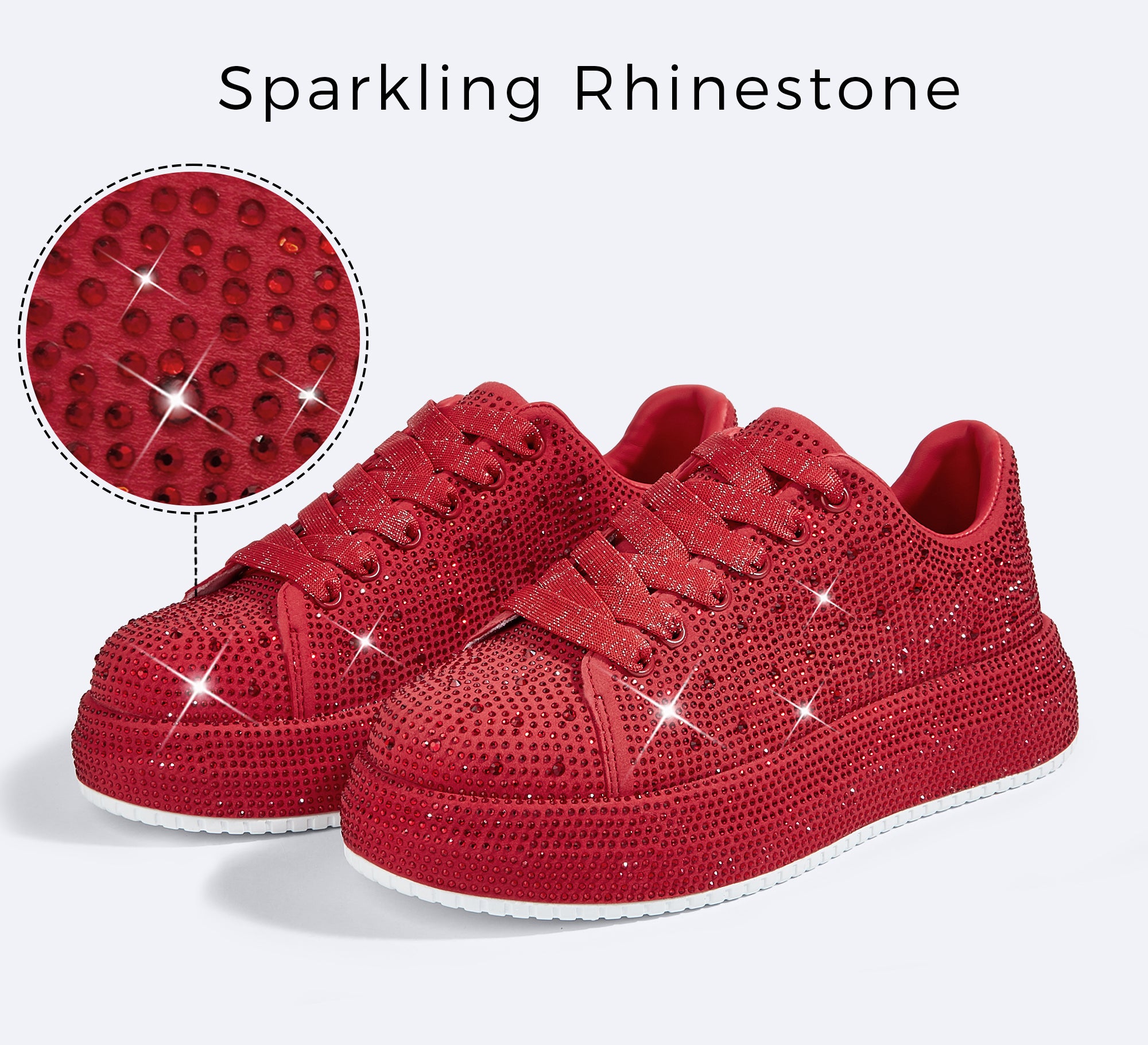 Sparkly Platform Sneakers | Full Rhinestone Wedding Party Shoes