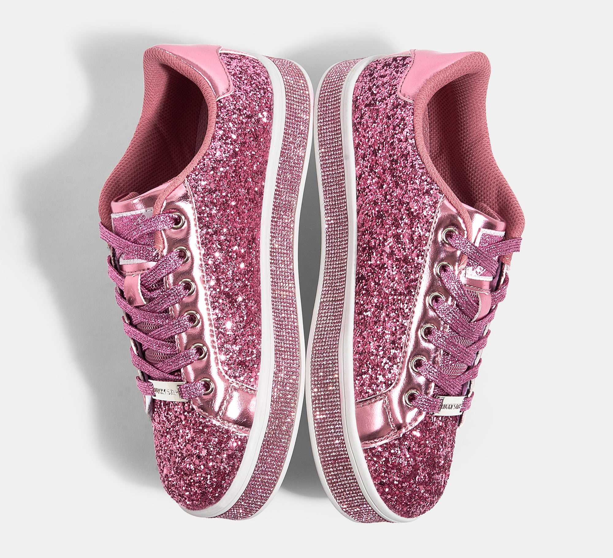 Women's Glitter Wedding Sneakers - Rhinestone Sole Platform Shoes