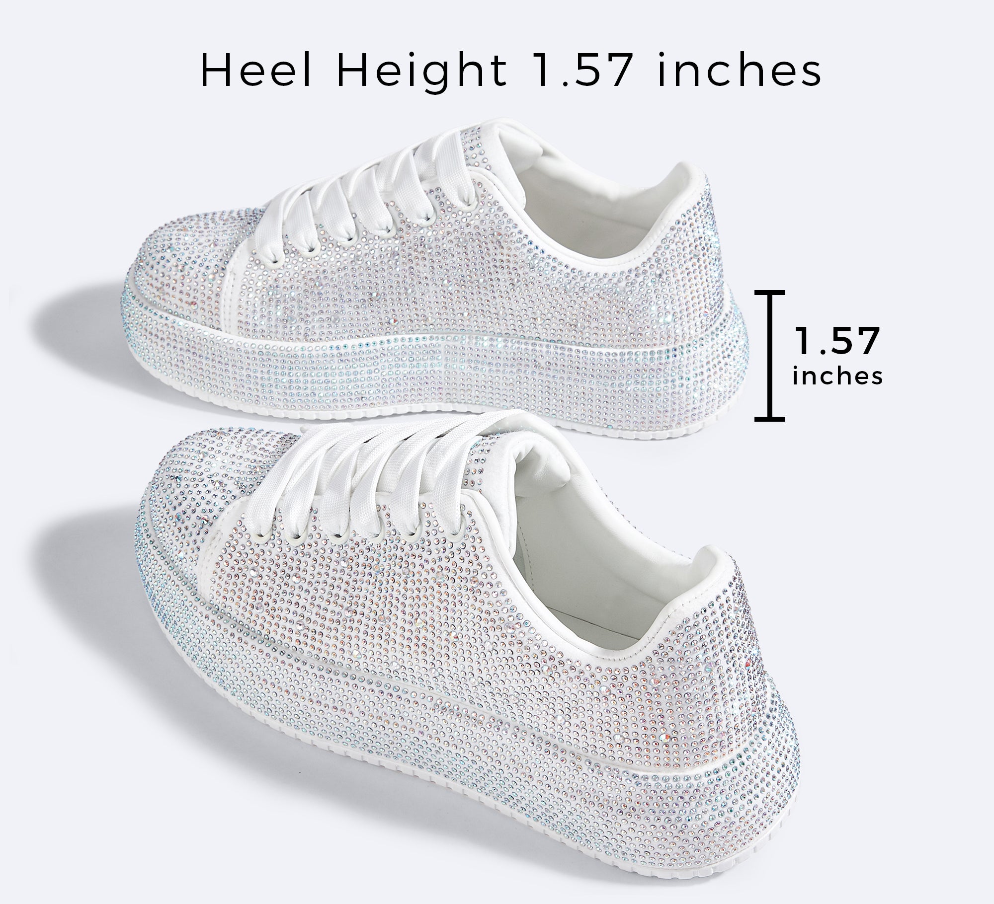 Sparkly Platform Sneakers | Full Rhinestone Wedding Party Shoes