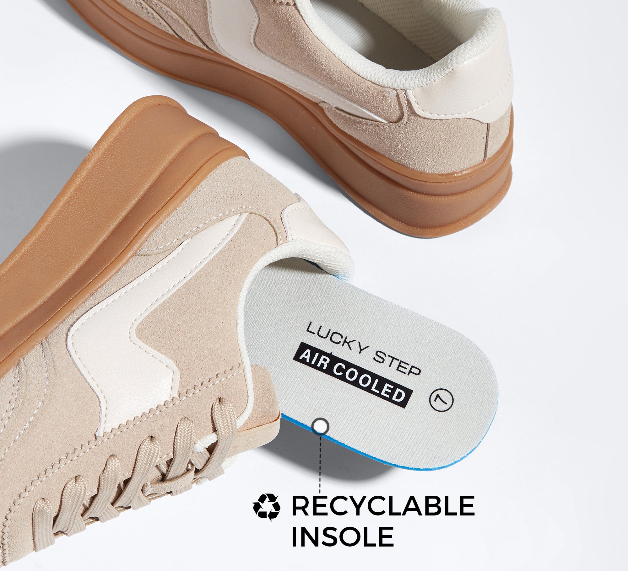 Women's Suede Platform Sneakers - 1.81" Gum Sole Walking Shoes