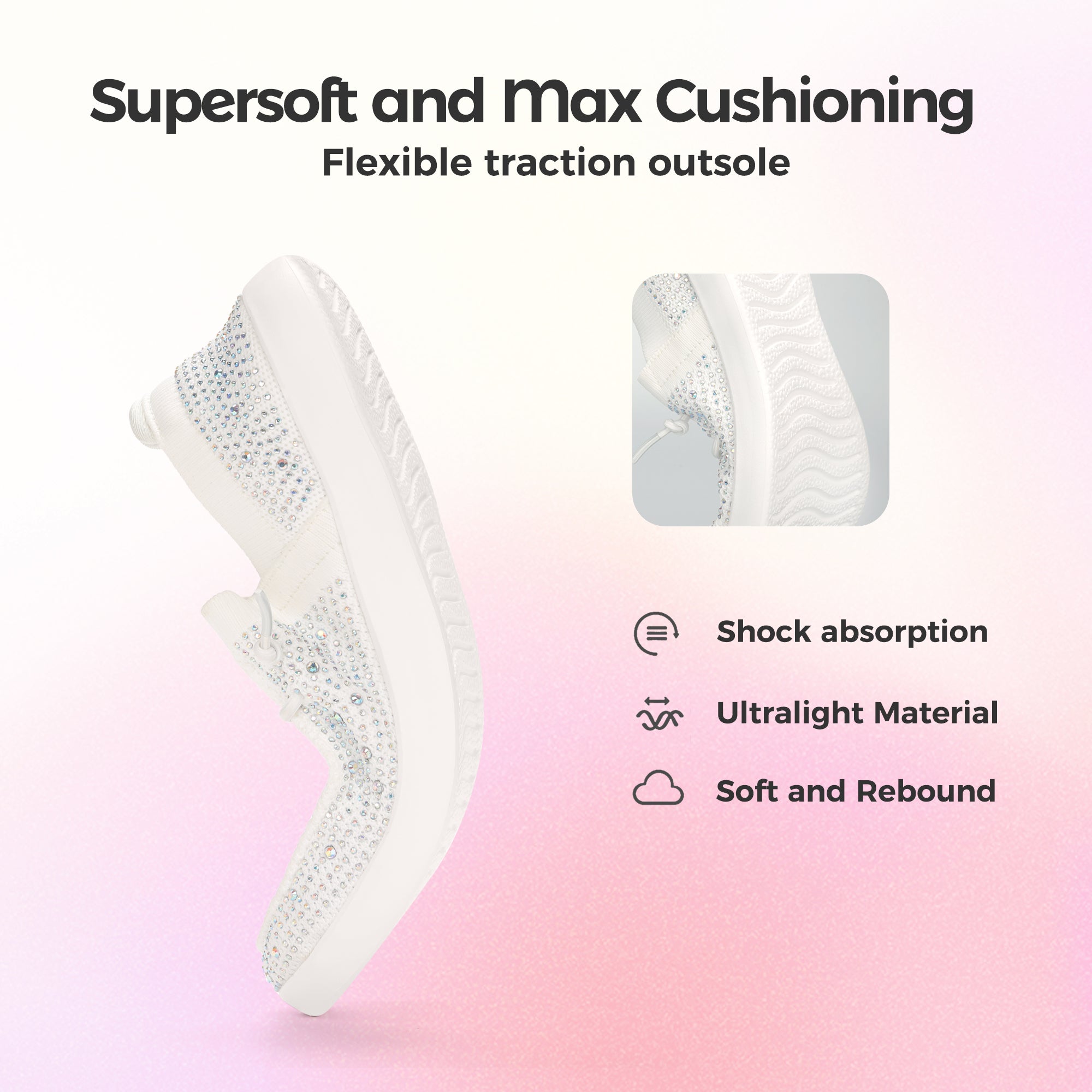 LuckyStep Rhinestone Slip-On Loafers
