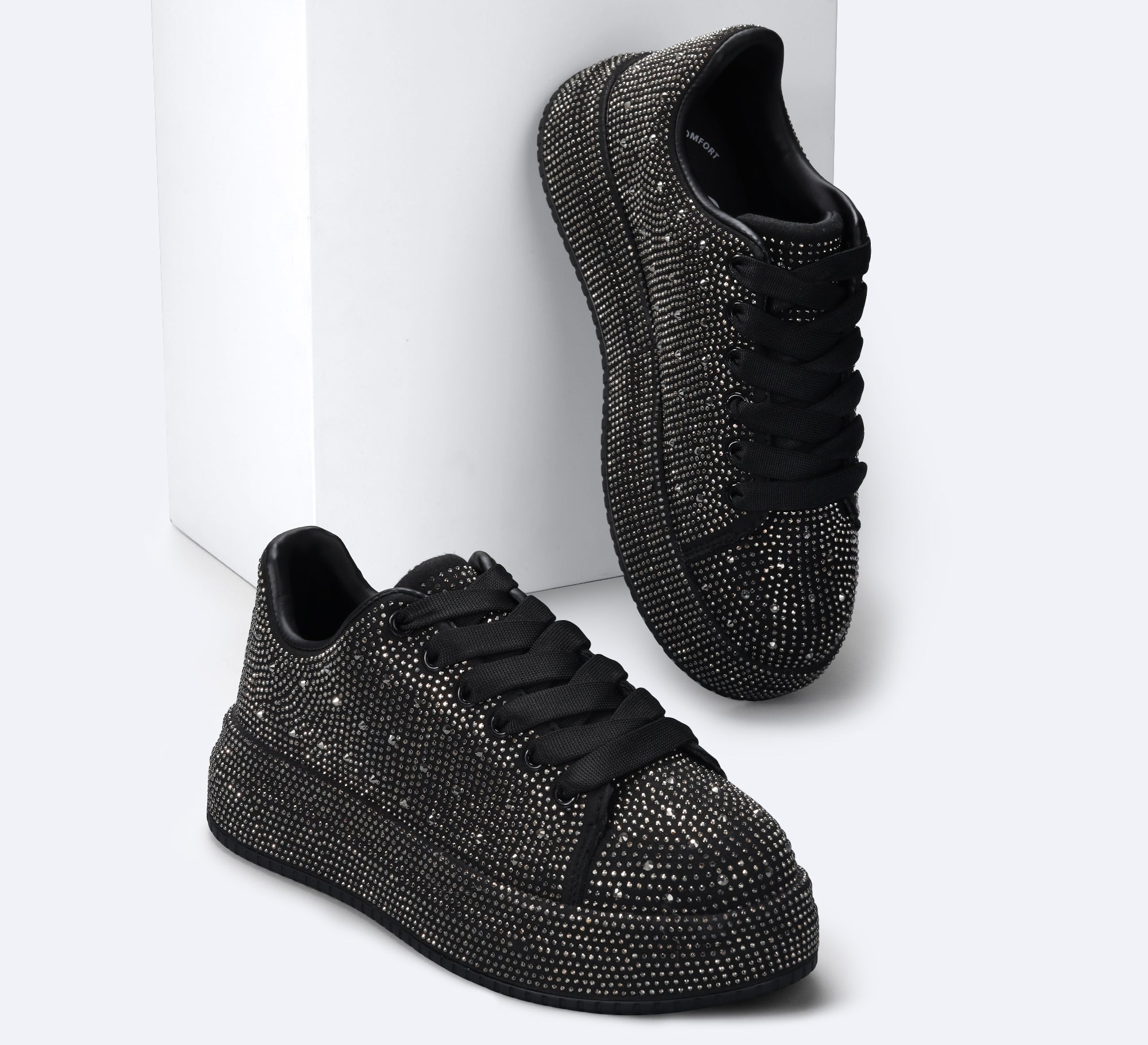 Sparkly Platform Sneakers | Full Rhinestone Wedding Party Shoes