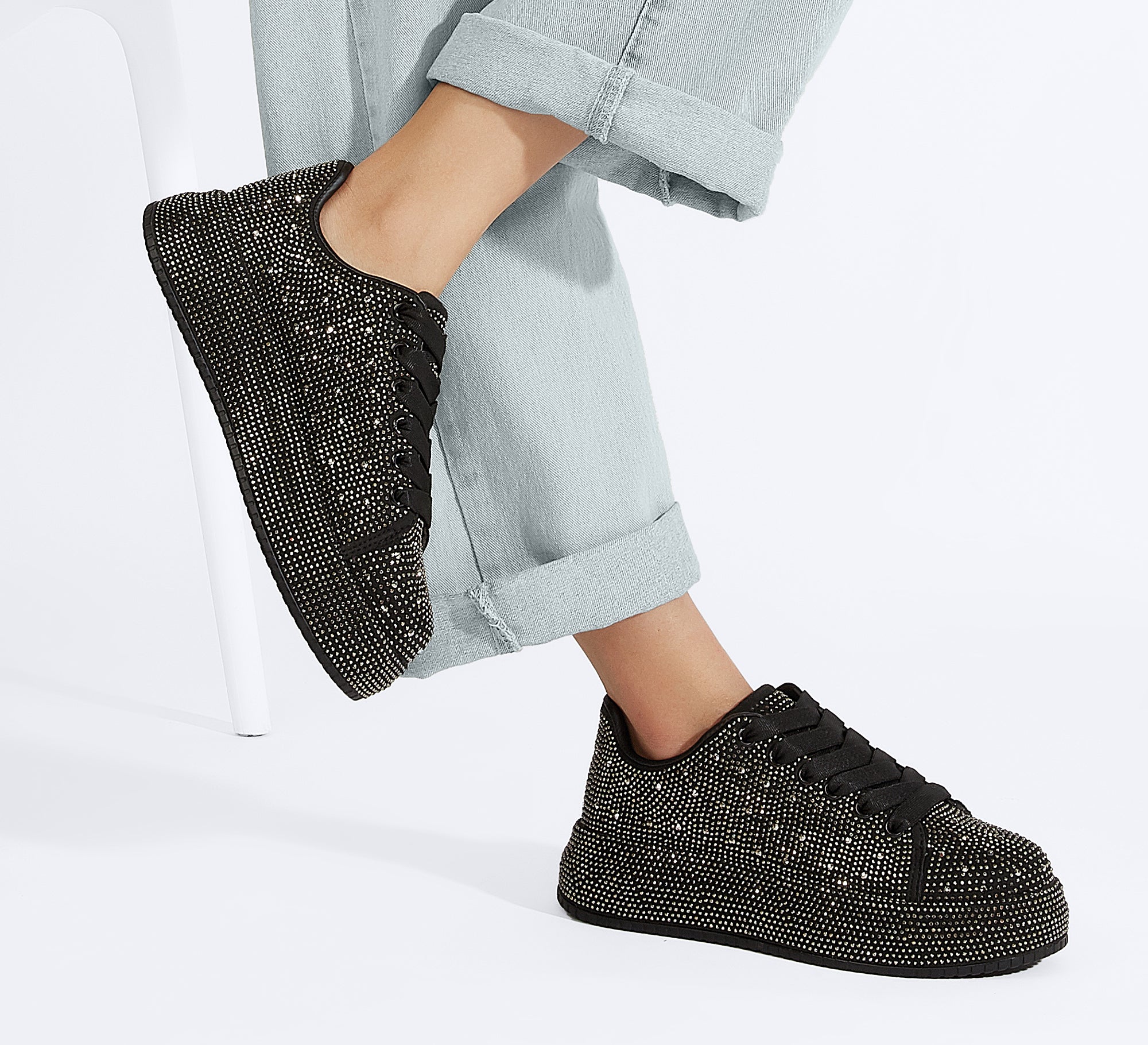 Sparkly Platform Sneakers | Full Rhinestone Wedding Party Shoes