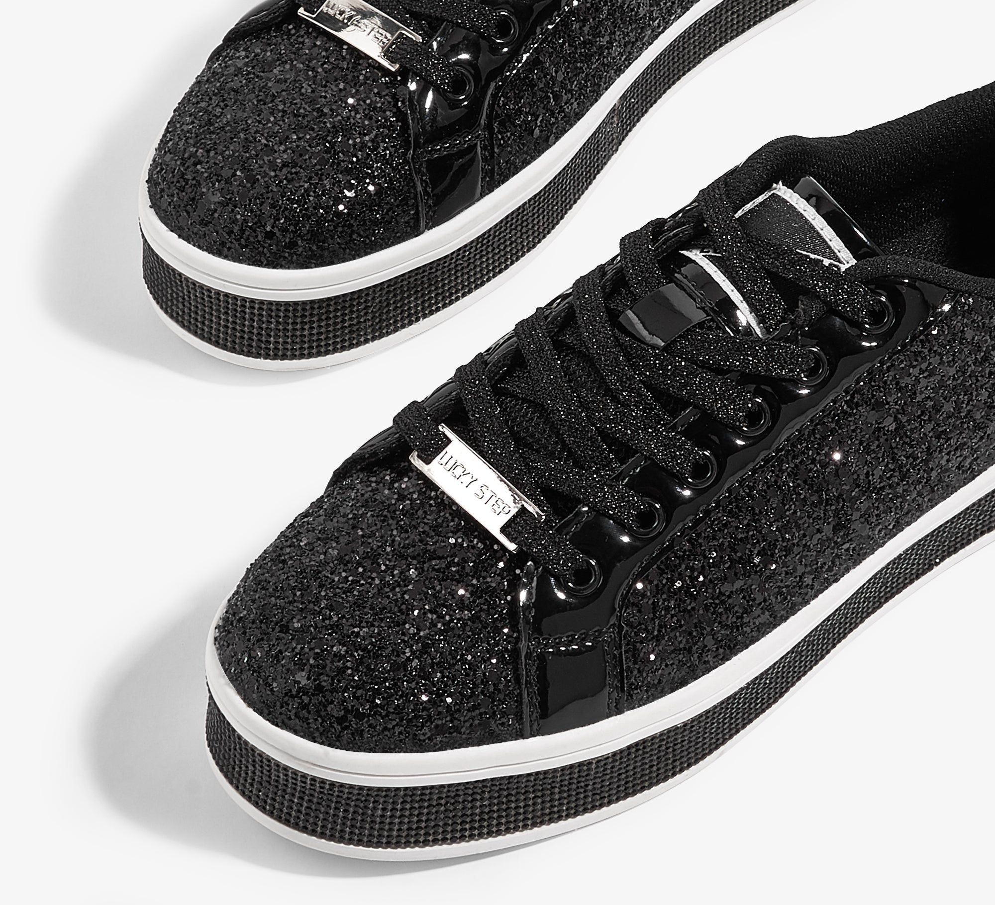 Women's Glitter Wedding Sneakers - Rhinestone Sole Platform Shoes