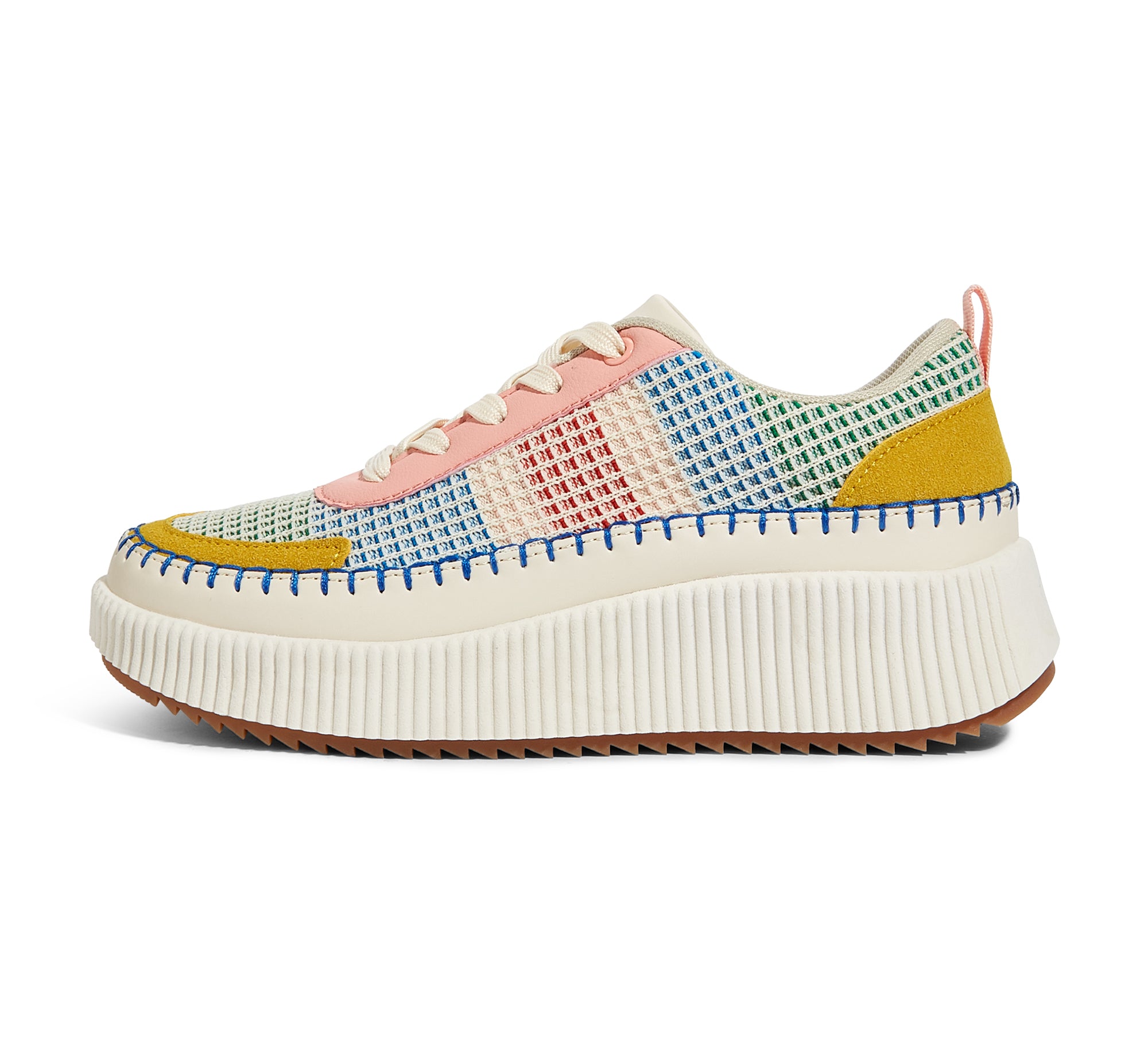 Women's Chunky Platform Sneakers - Rhinestone Braided Walking Shoes