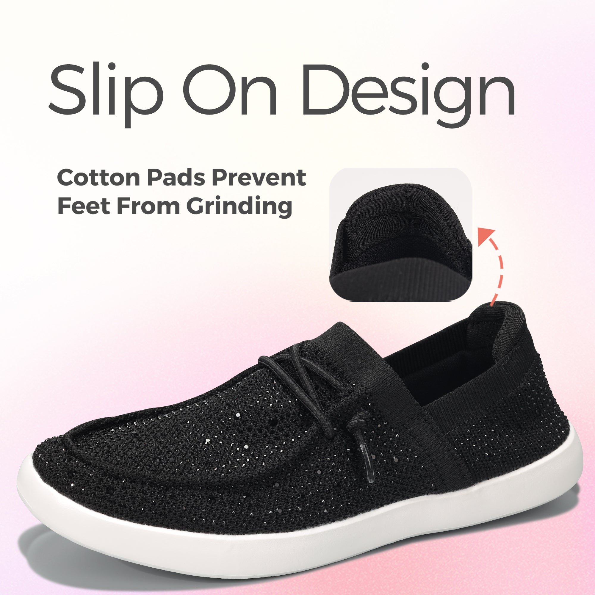 LuckyStep Rhinestone Slip-On Loafers
