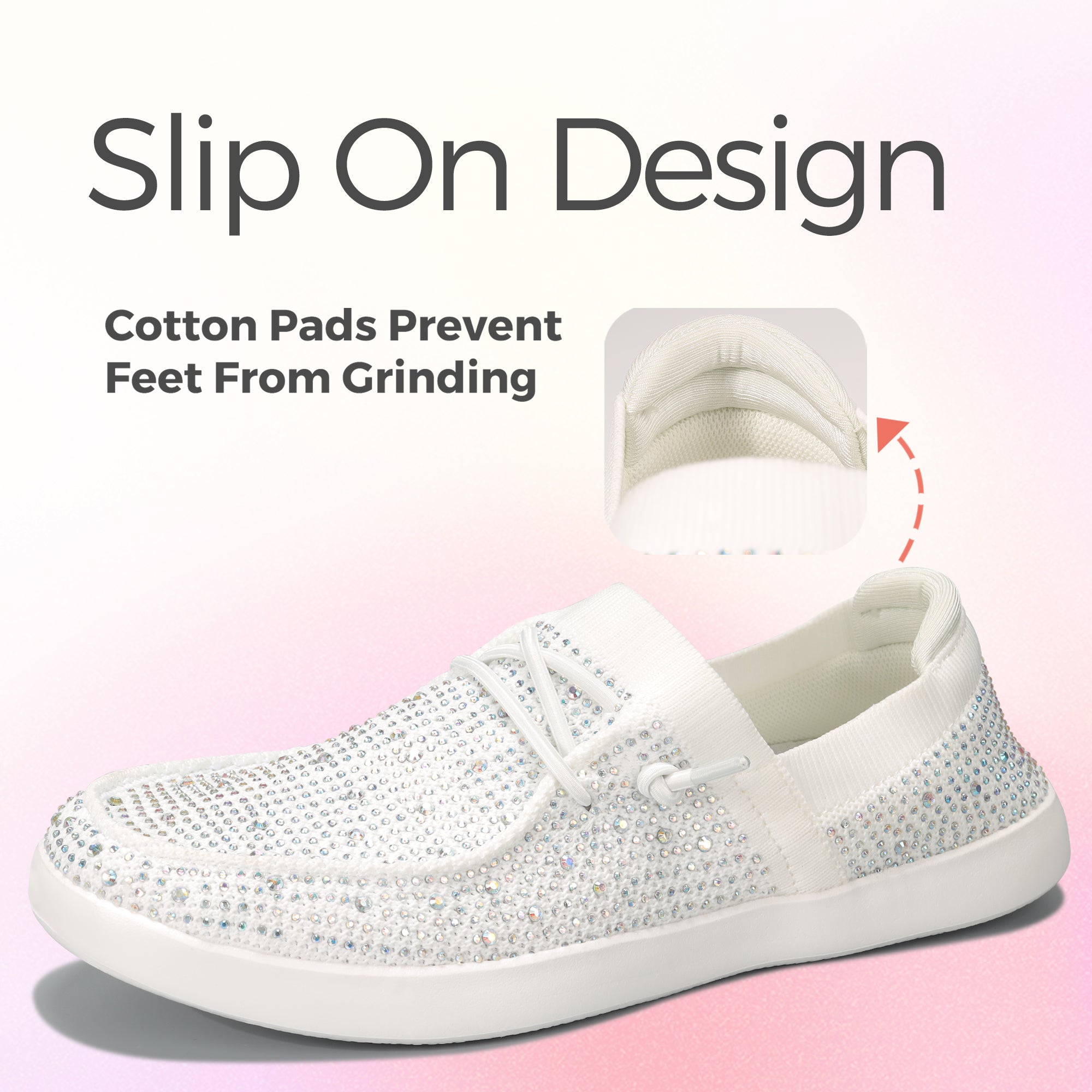LuckyStep Rhinestone Slip-On Loafers