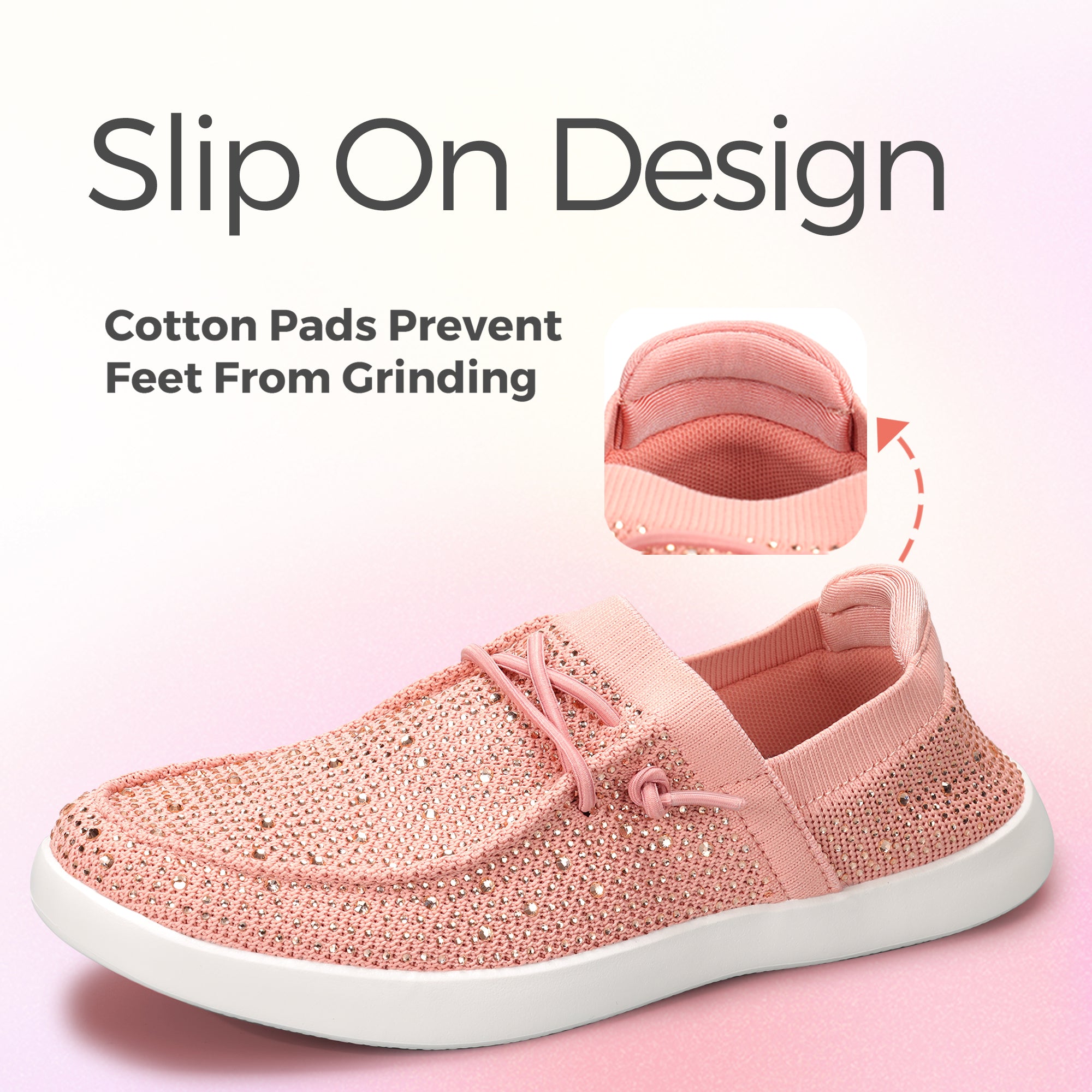 LuckyStep Rhinestone Slip-On Loafers
