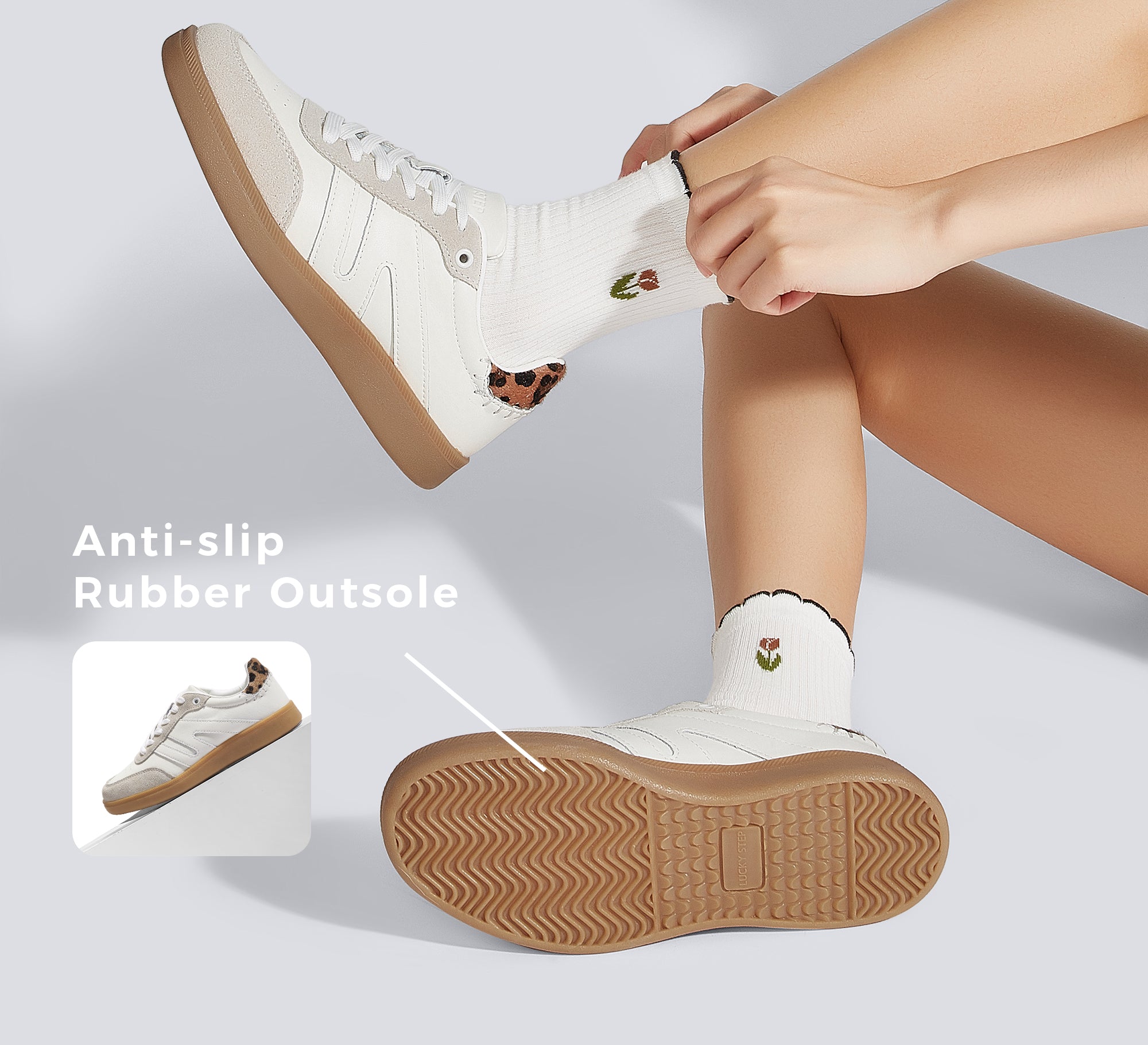Women's Fashion Anti-Slip Leather Sneakers