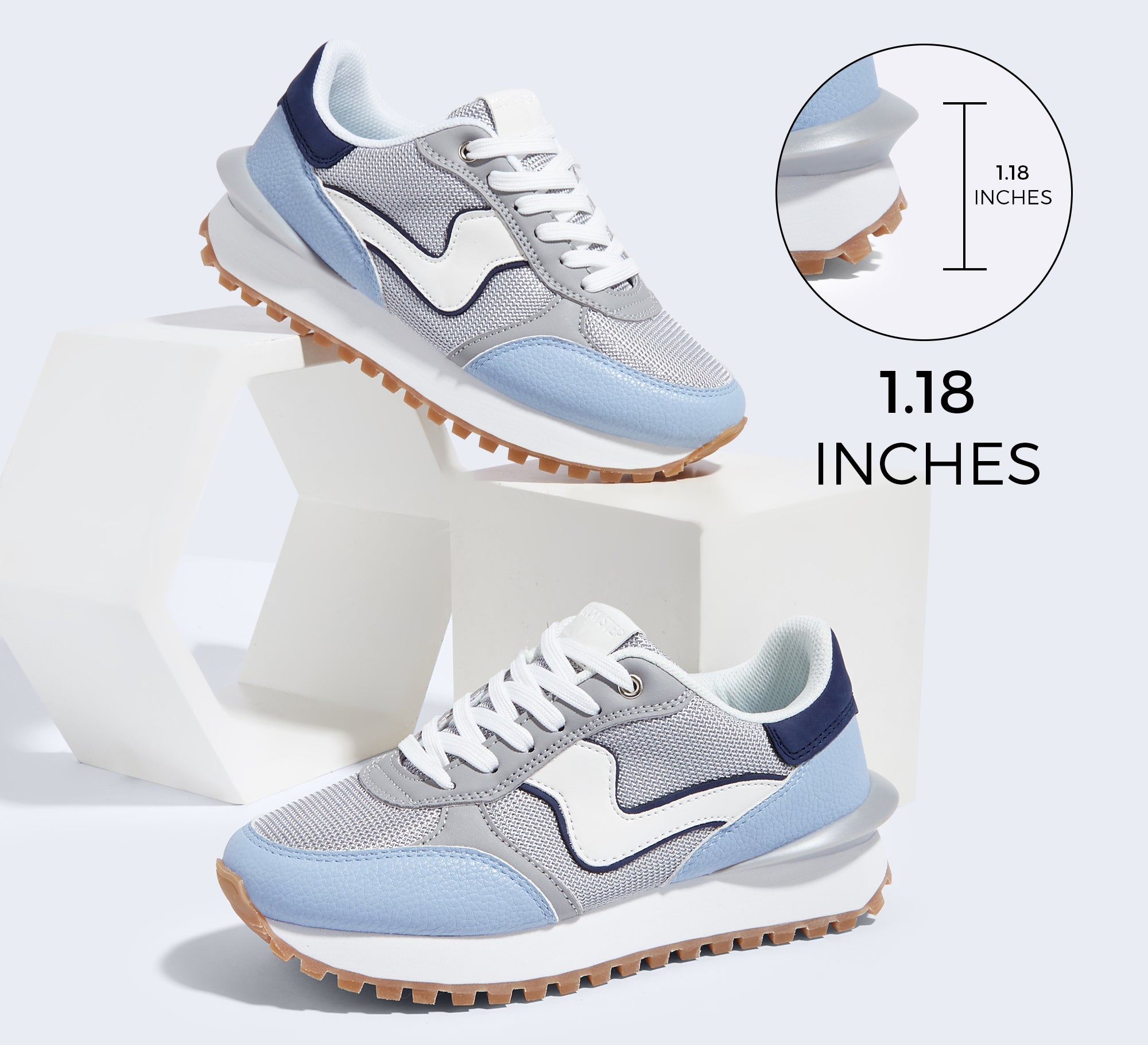 Retro Platform Sneakers | Women's Comfort Walking Shoes