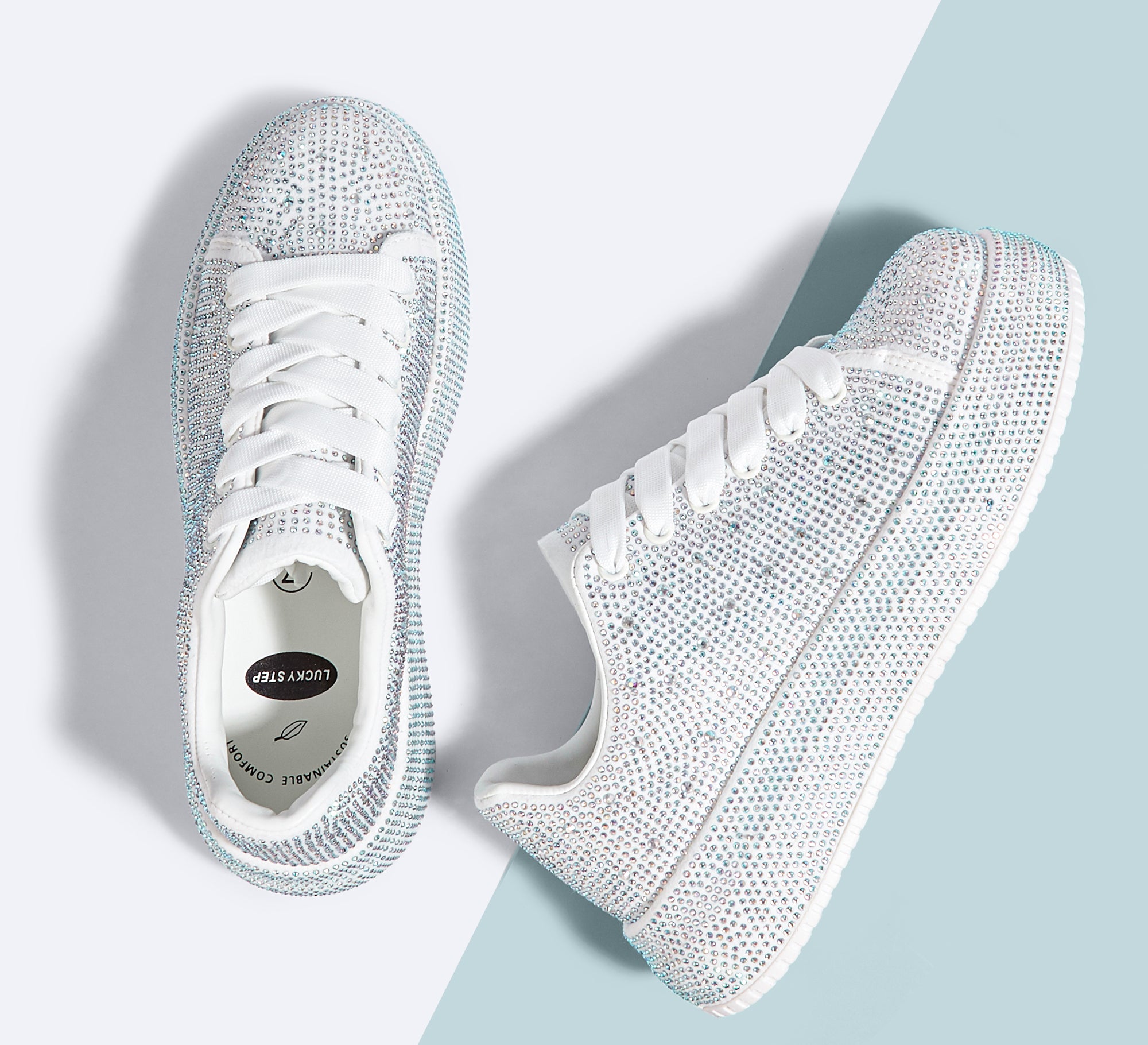 Sparkly Platform Sneakers | Full Rhinestone Wedding Party Shoes