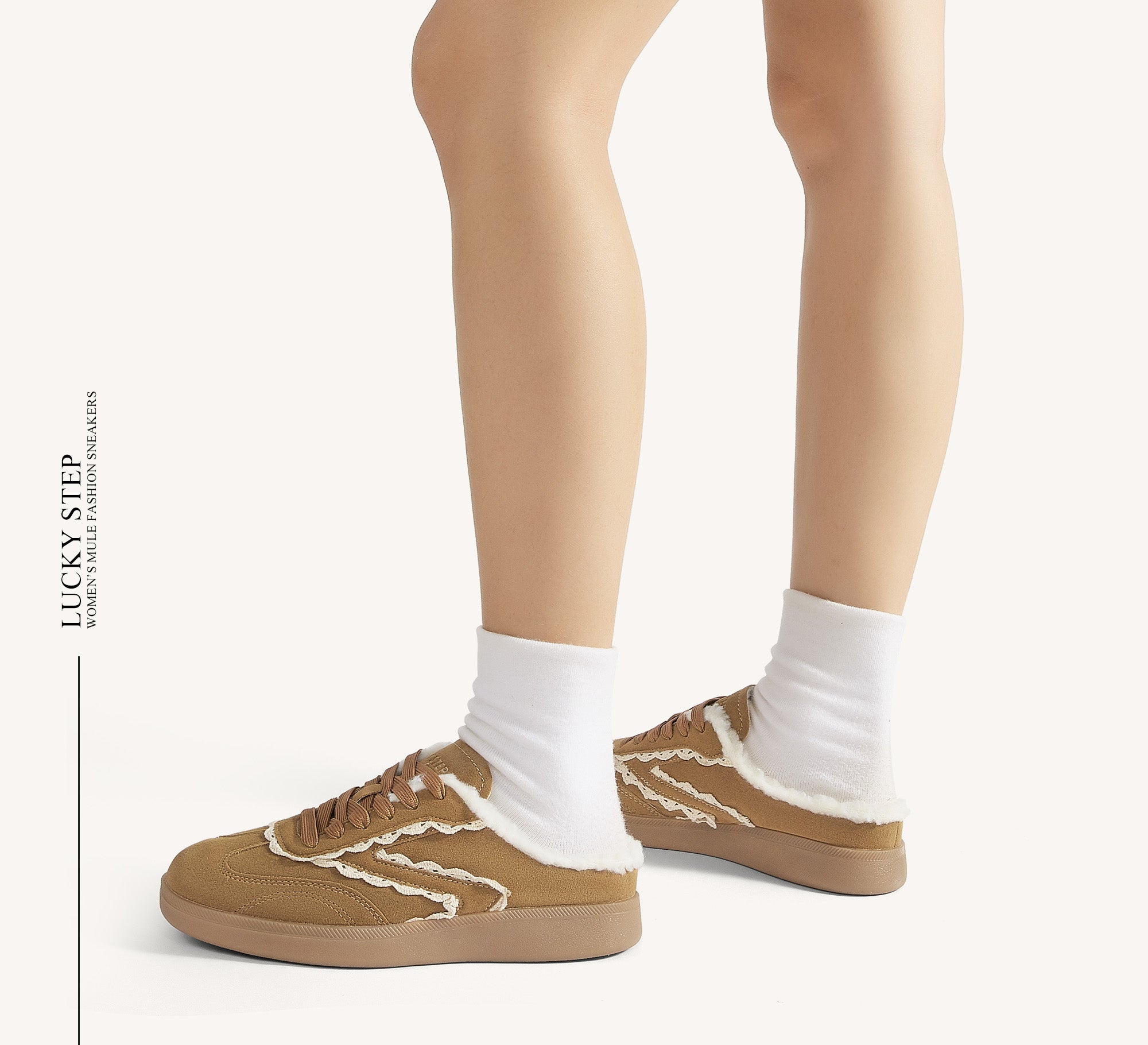 Plush Slip-On Mule Sneakers for Women - Cozy Winter Casual | LUCKY