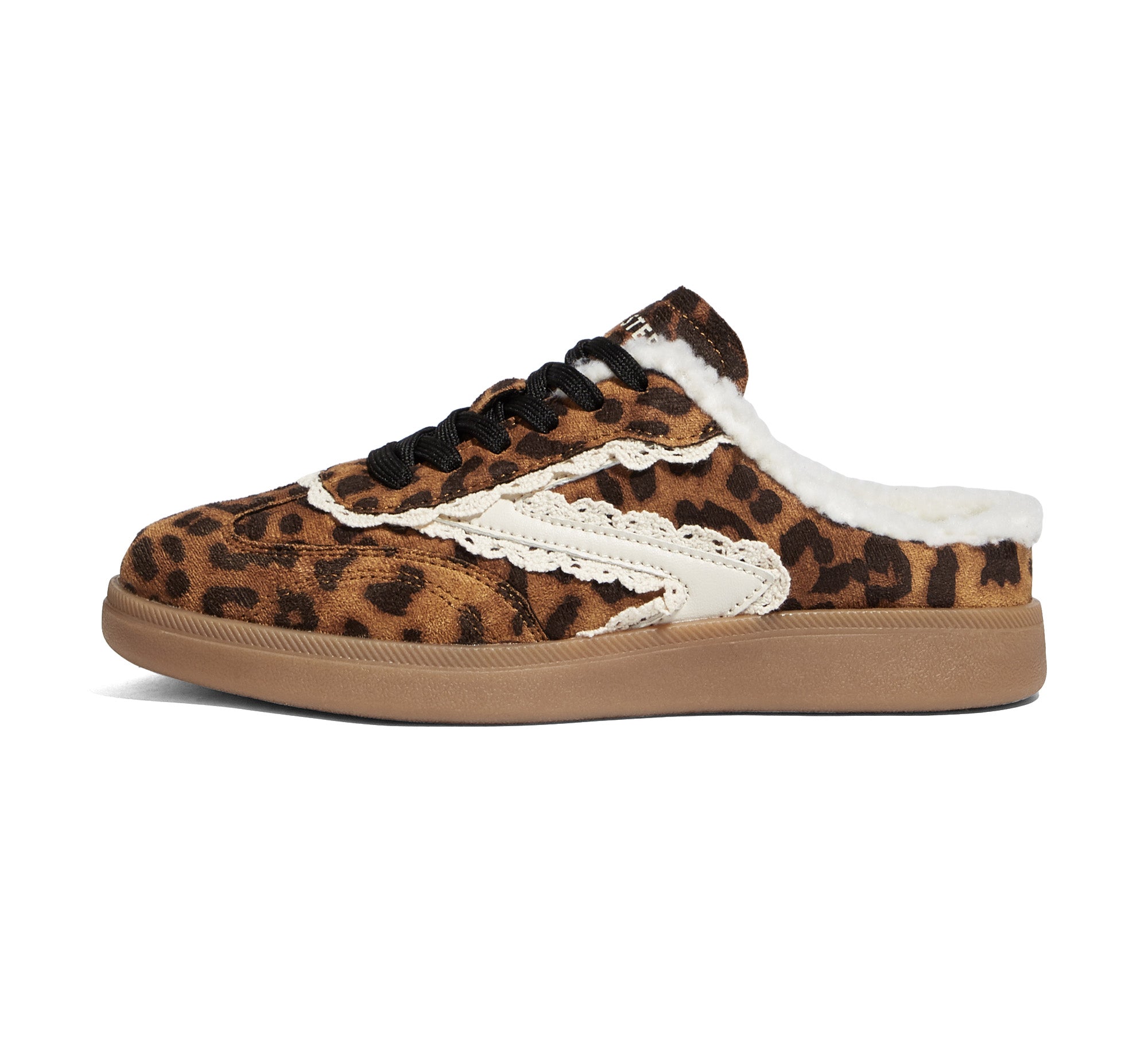 Plush Mule Sneakers-Women's Slip-On Winter Casual Shoes