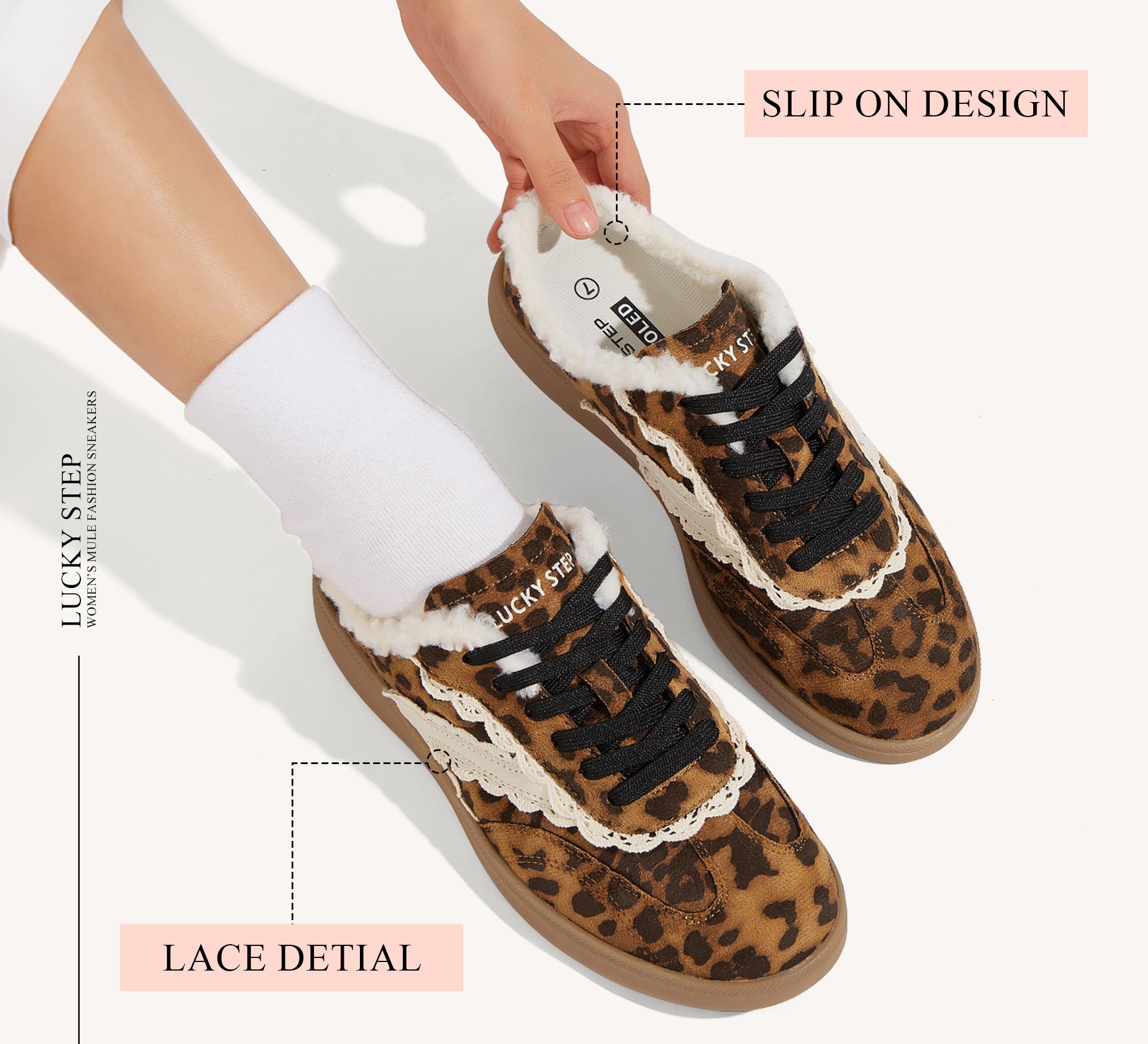 Plush Slip-On Mule Sneakers for Women - Cozy Winter Casual | LUCKY