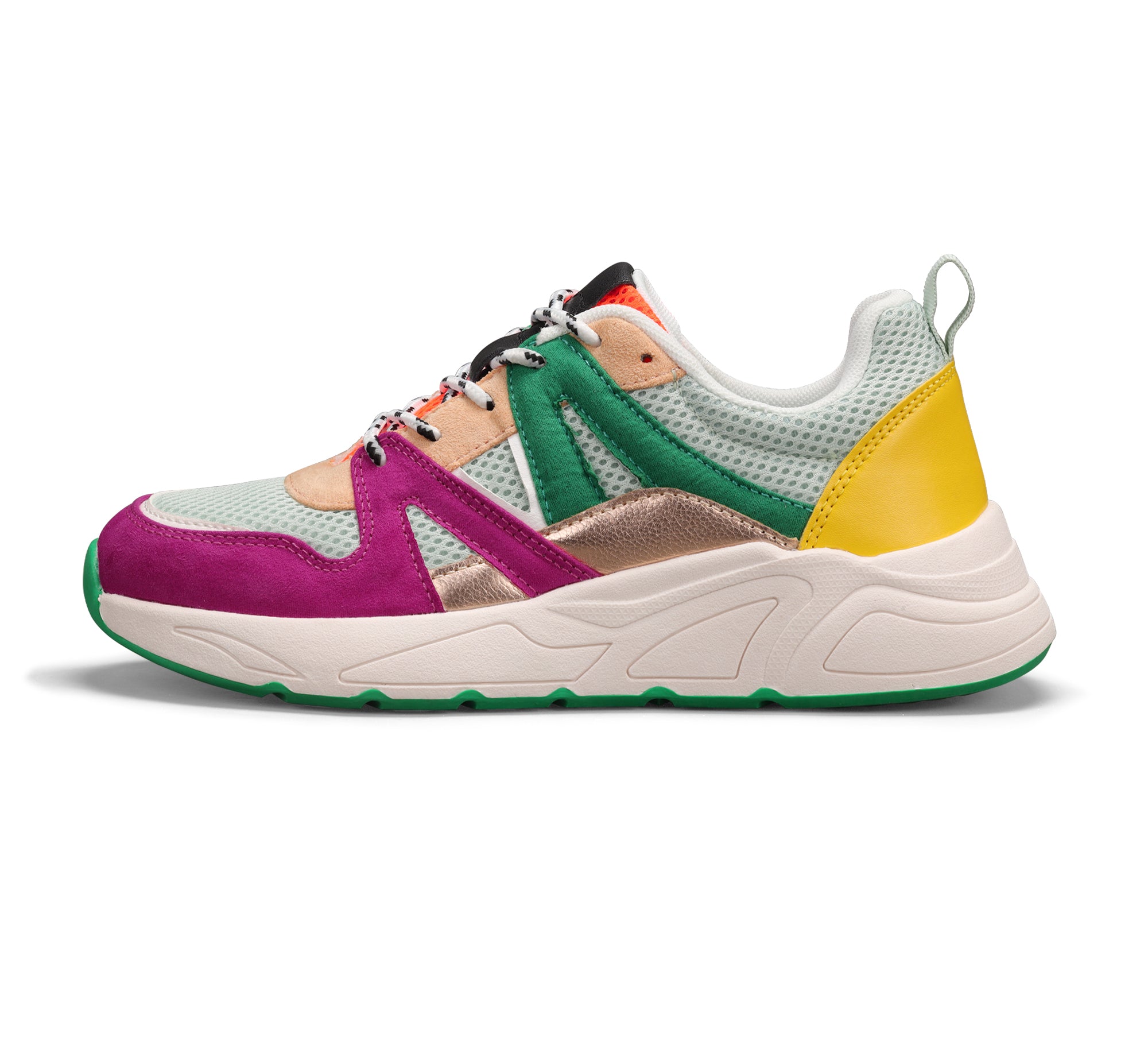 Lucky Step 90s Colorblock Platform Sneakers for Women
