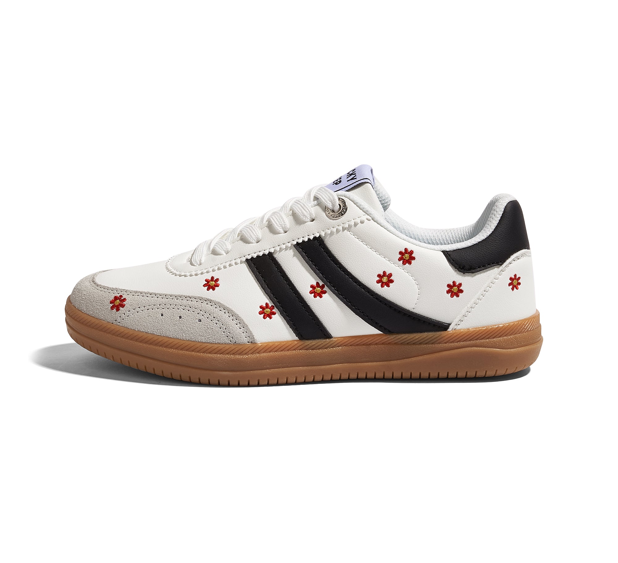 Women's Floral Embroidery Retro Sneakers - Gum Sole Anti-Slip Walking Shoes