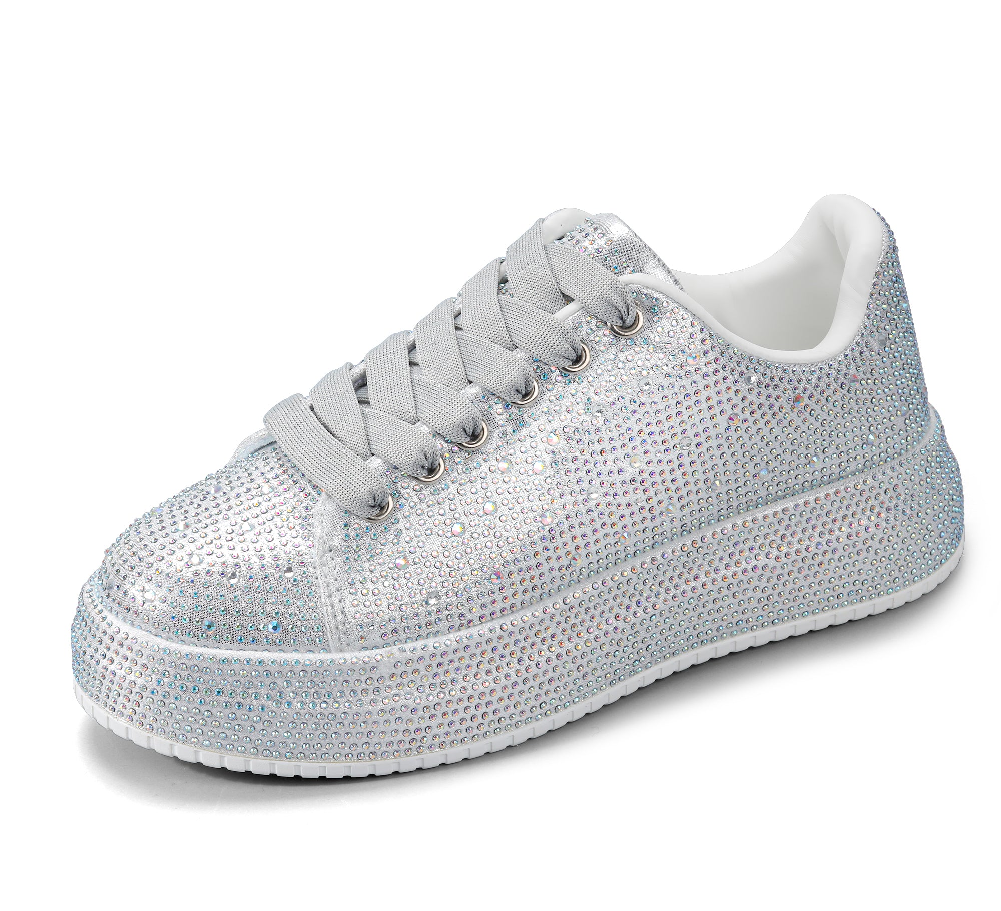 Sparkly Platform Sneakers | Full Rhinestone Wedding Party Shoes