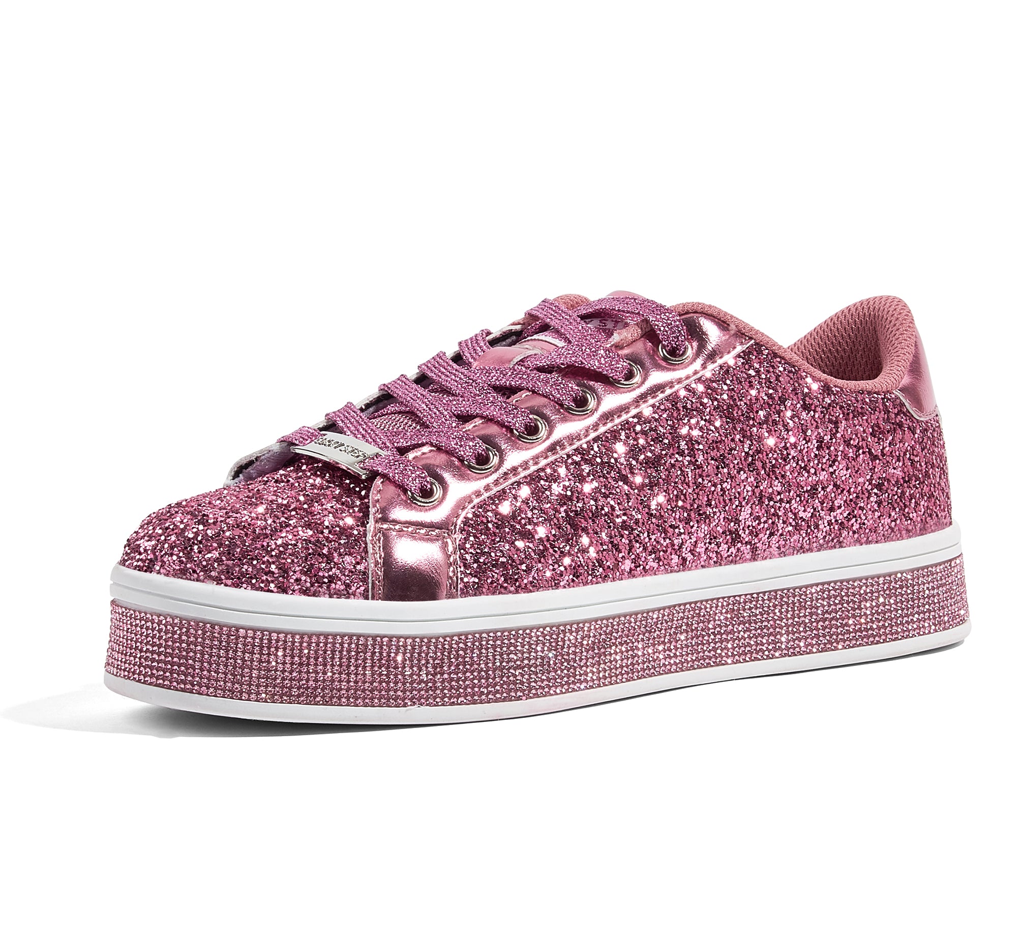 Women's Glitter Wedding Sneakers - Rhinestone Sole Platform Shoes