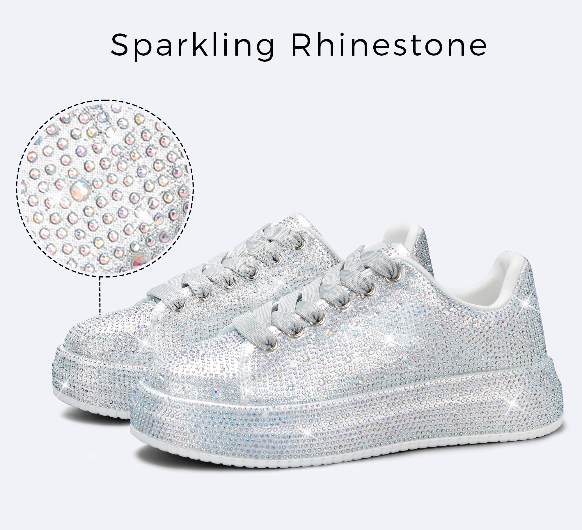 Sparkly Platform Sneakers | Full Rhinestone Wedding Party Shoes