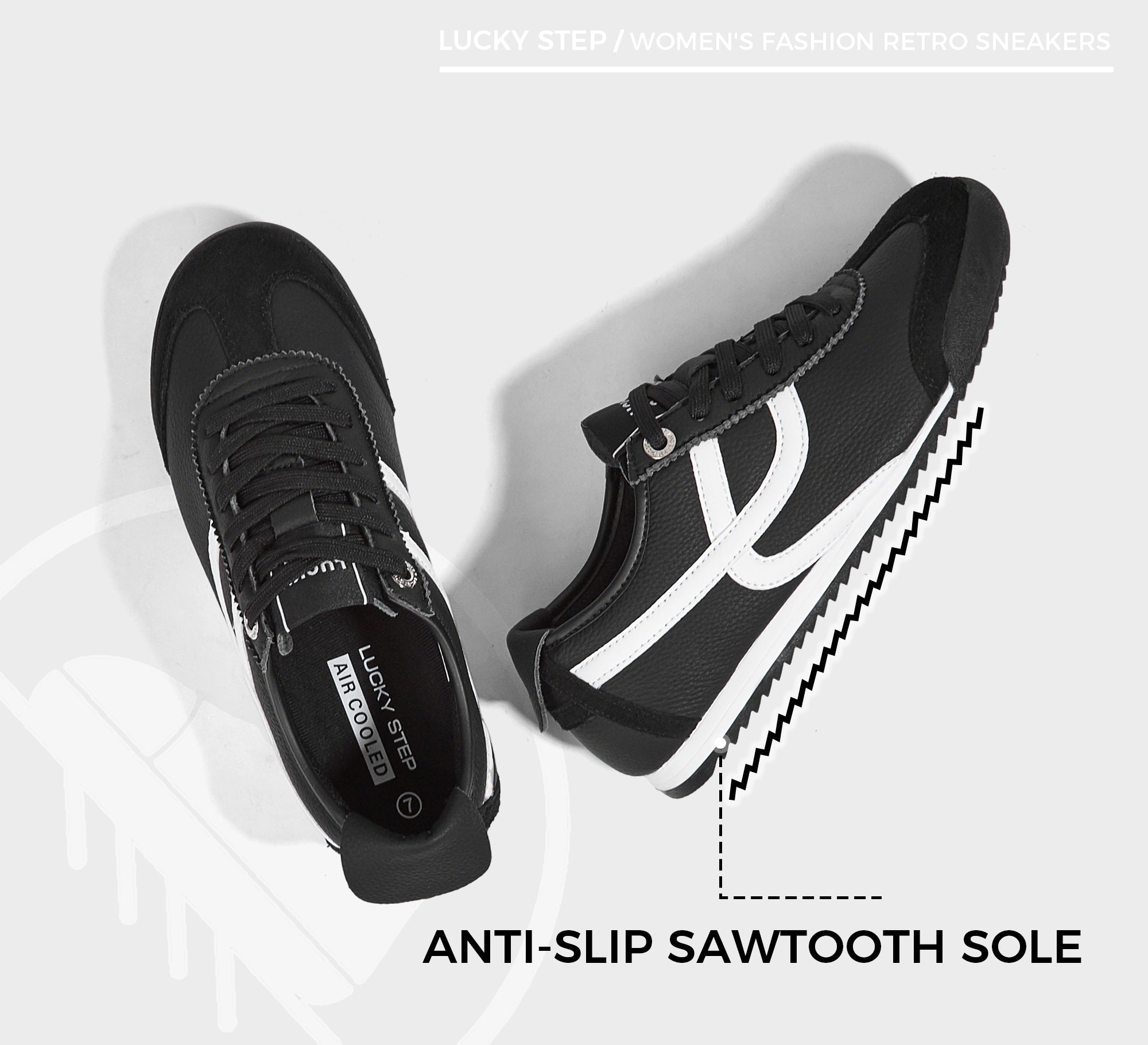 Women's Retro Thin Sole Sneakers - Lightweight Walking Shoes