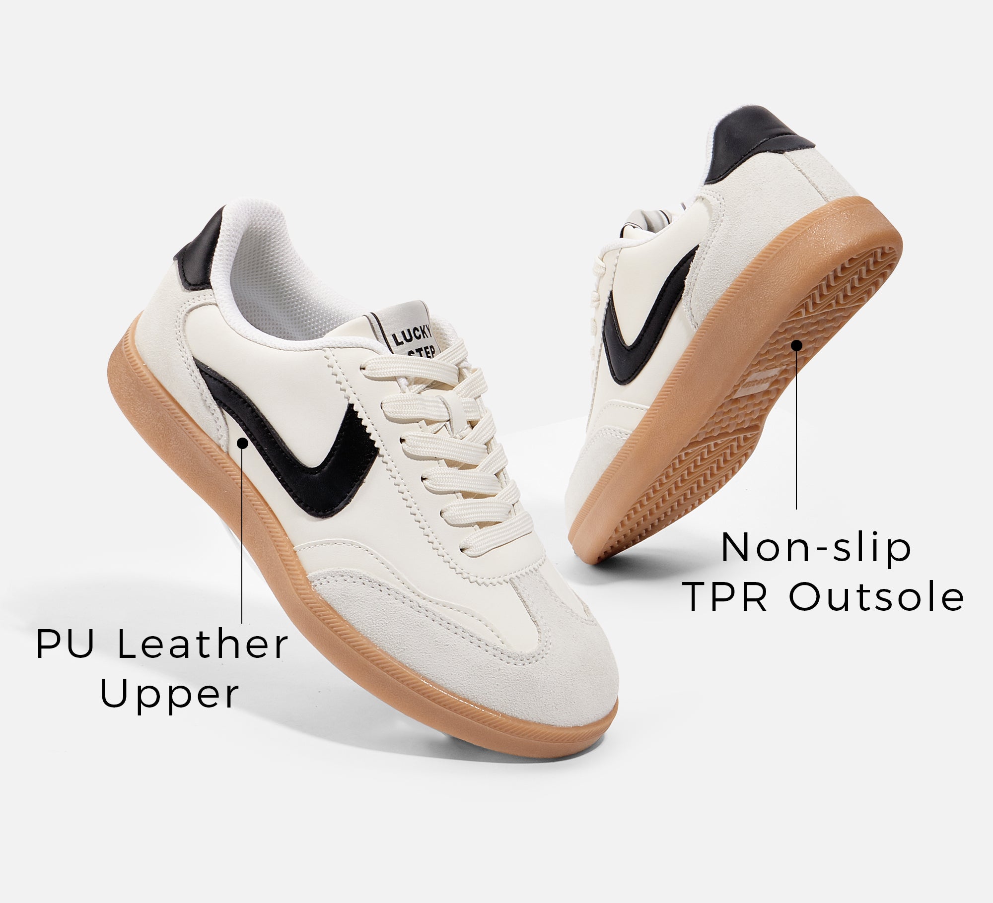 Lucky Step Retro Court Sneakers for Women
