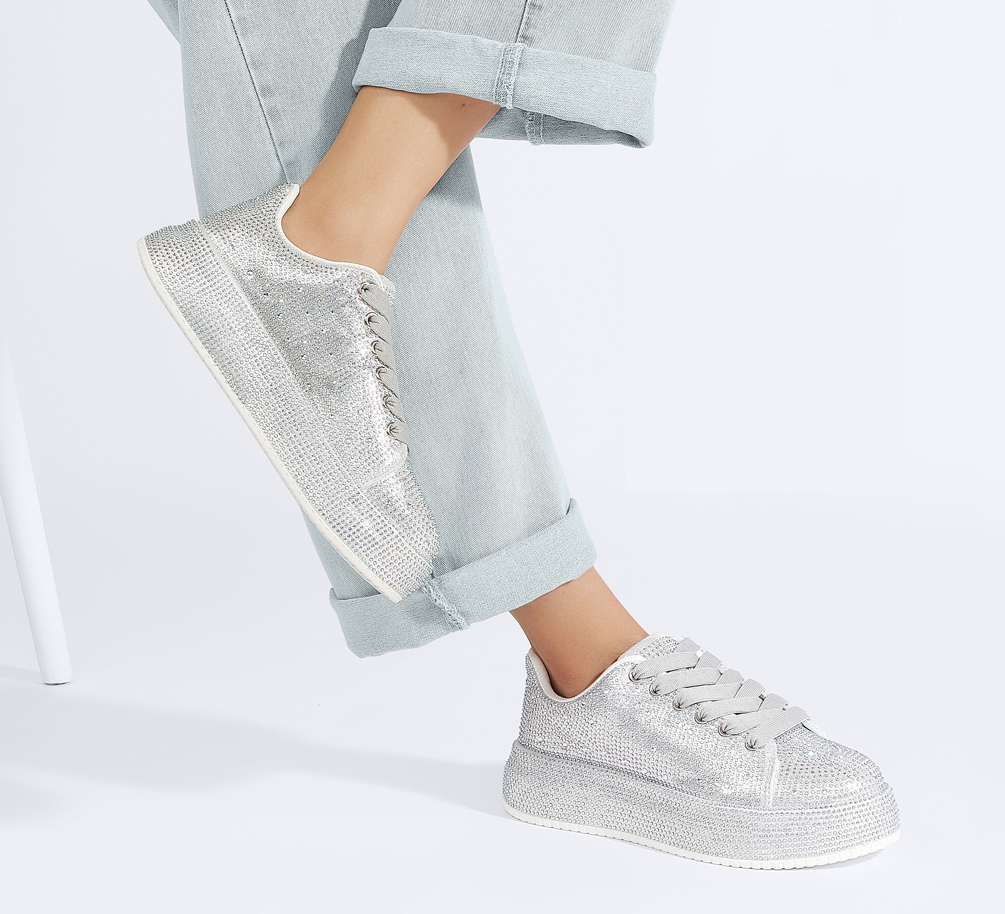 Sparkly Platform Sneakers | Full Rhinestone Wedding Party Shoes