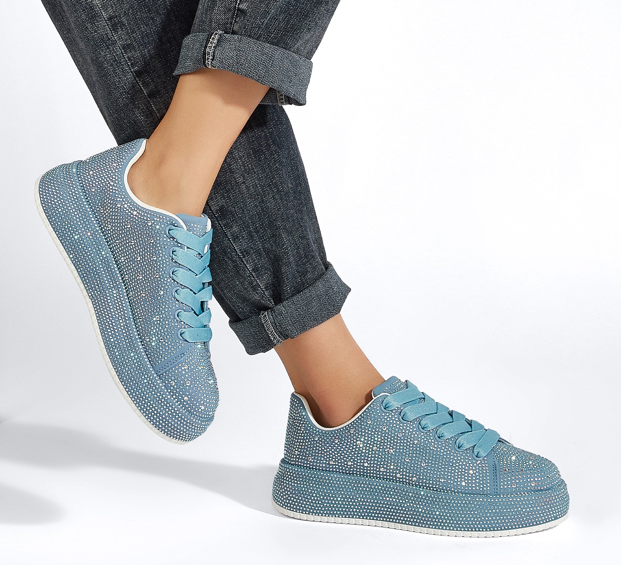 Sparkly Platform Sneakers | Full Rhinestone Wedding Party Shoes
