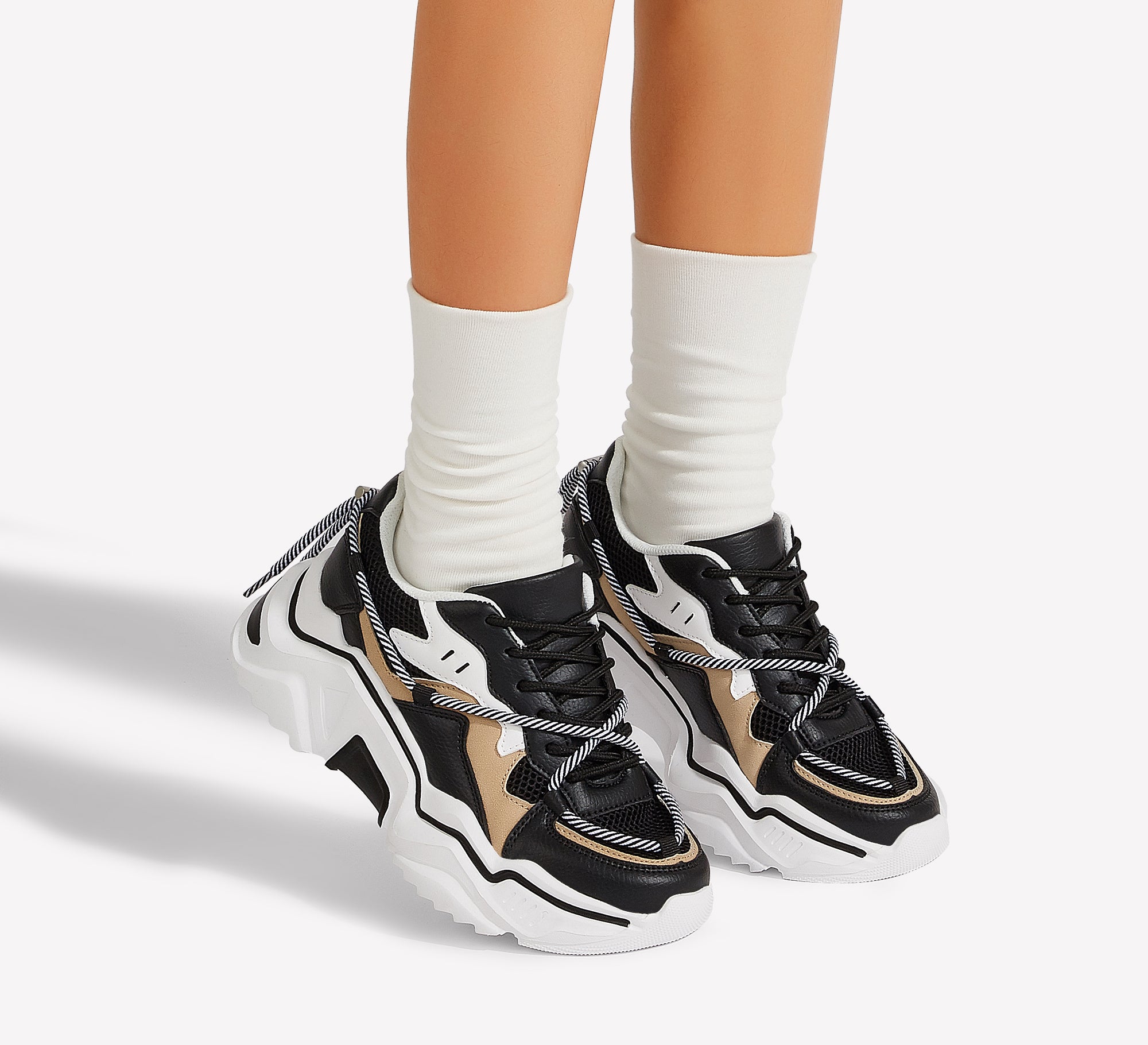 Retro Colorblock Platform Sneakers