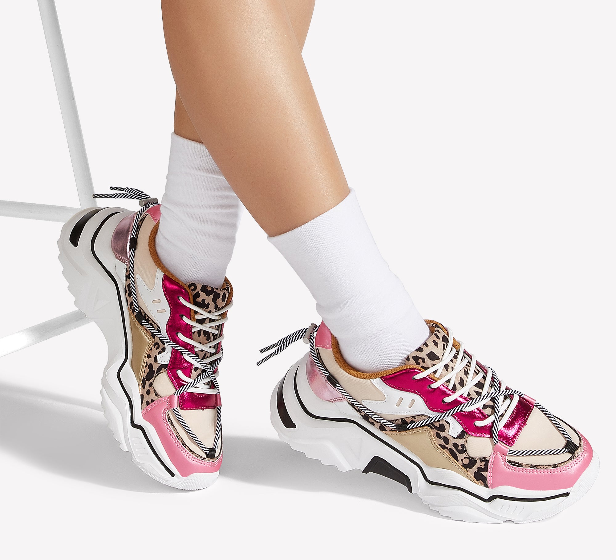 Retro Colorblock Platform Sneakers