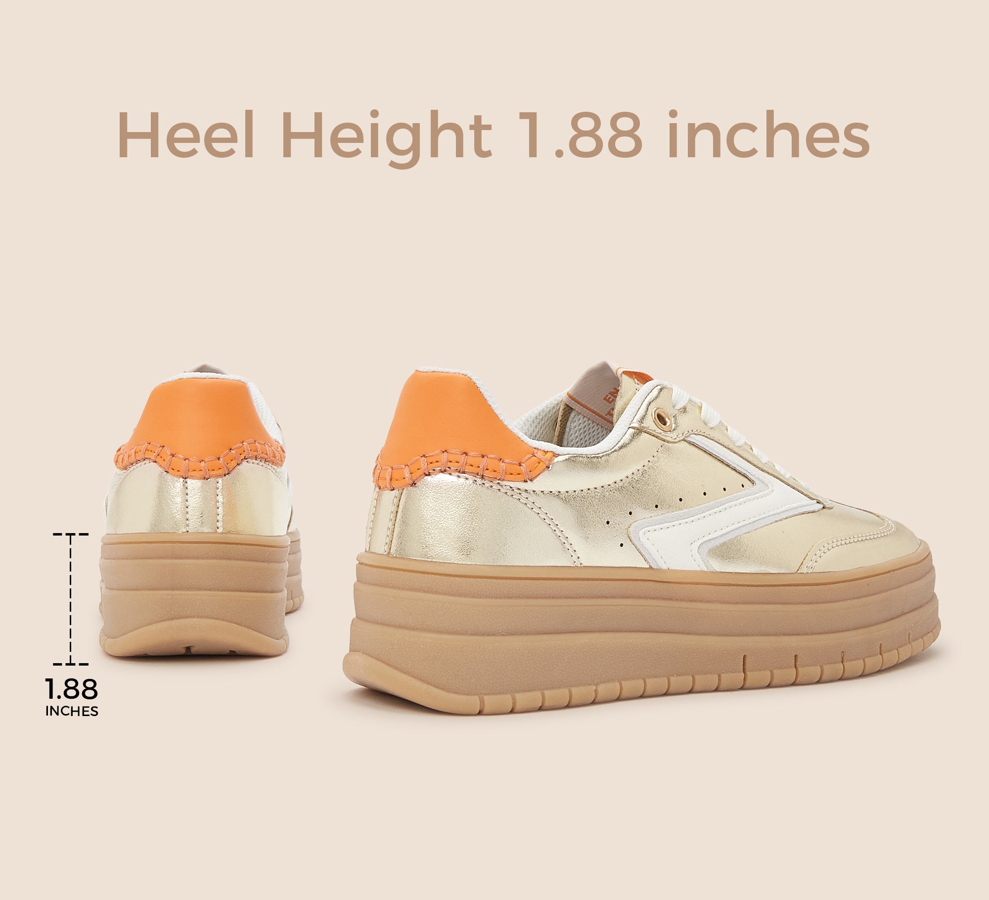 Lucky Step Retro Gum Sole Platform Sneakers for Women