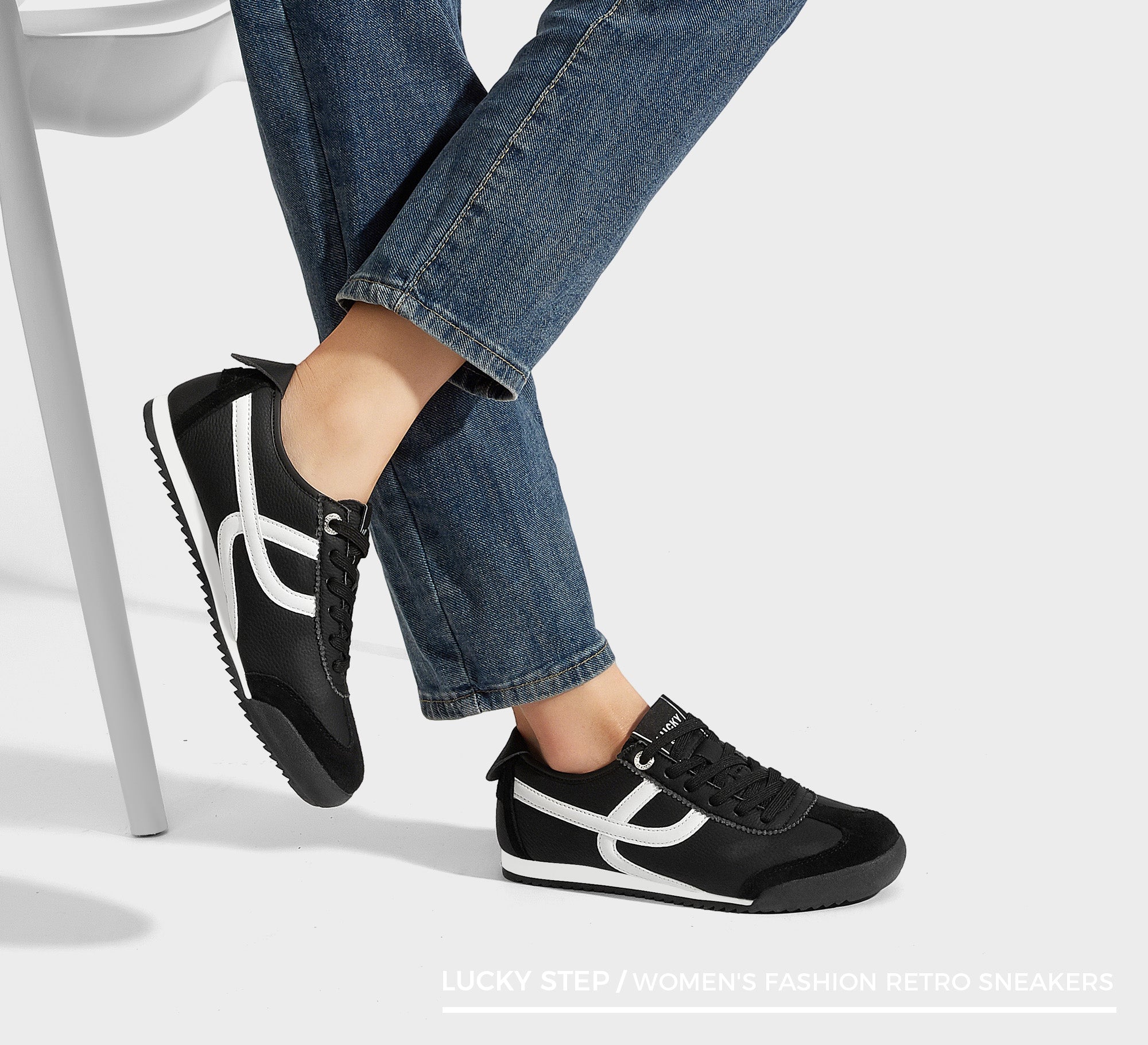 Women's Retro Thin Sole Sneakers - Lightweight Walking Shoes