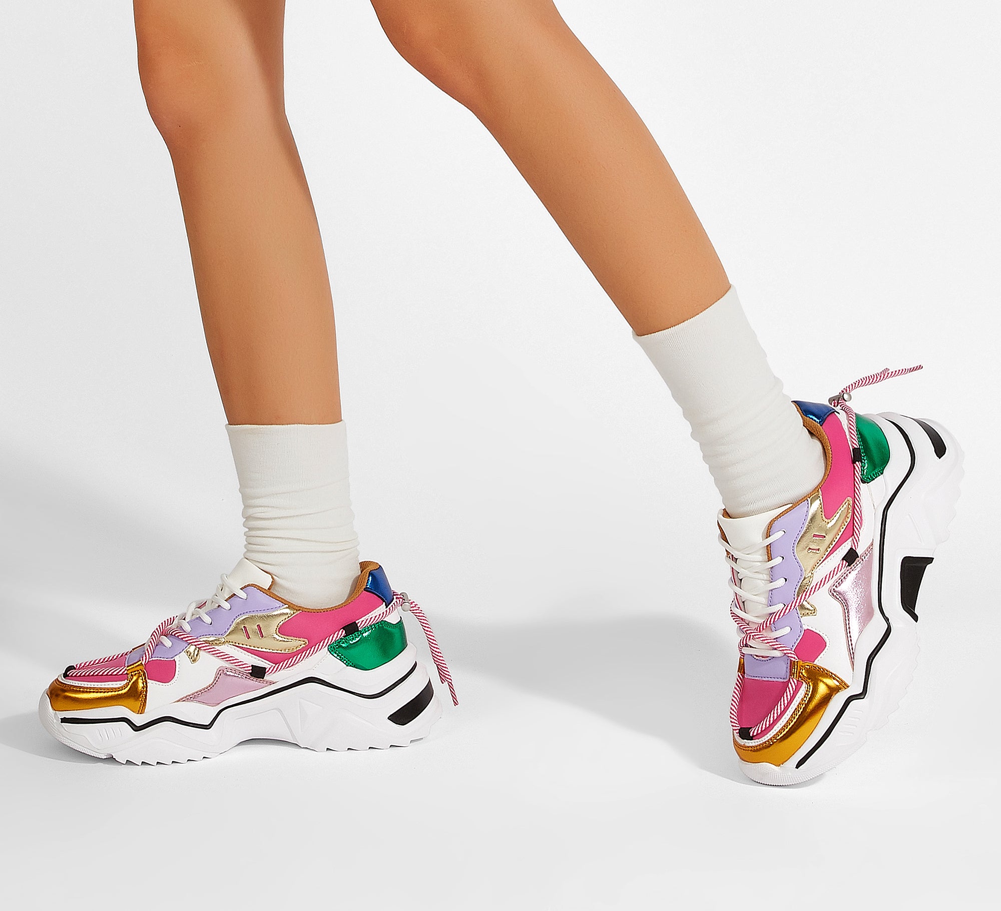 Retro Colorblock Platform Sneakers