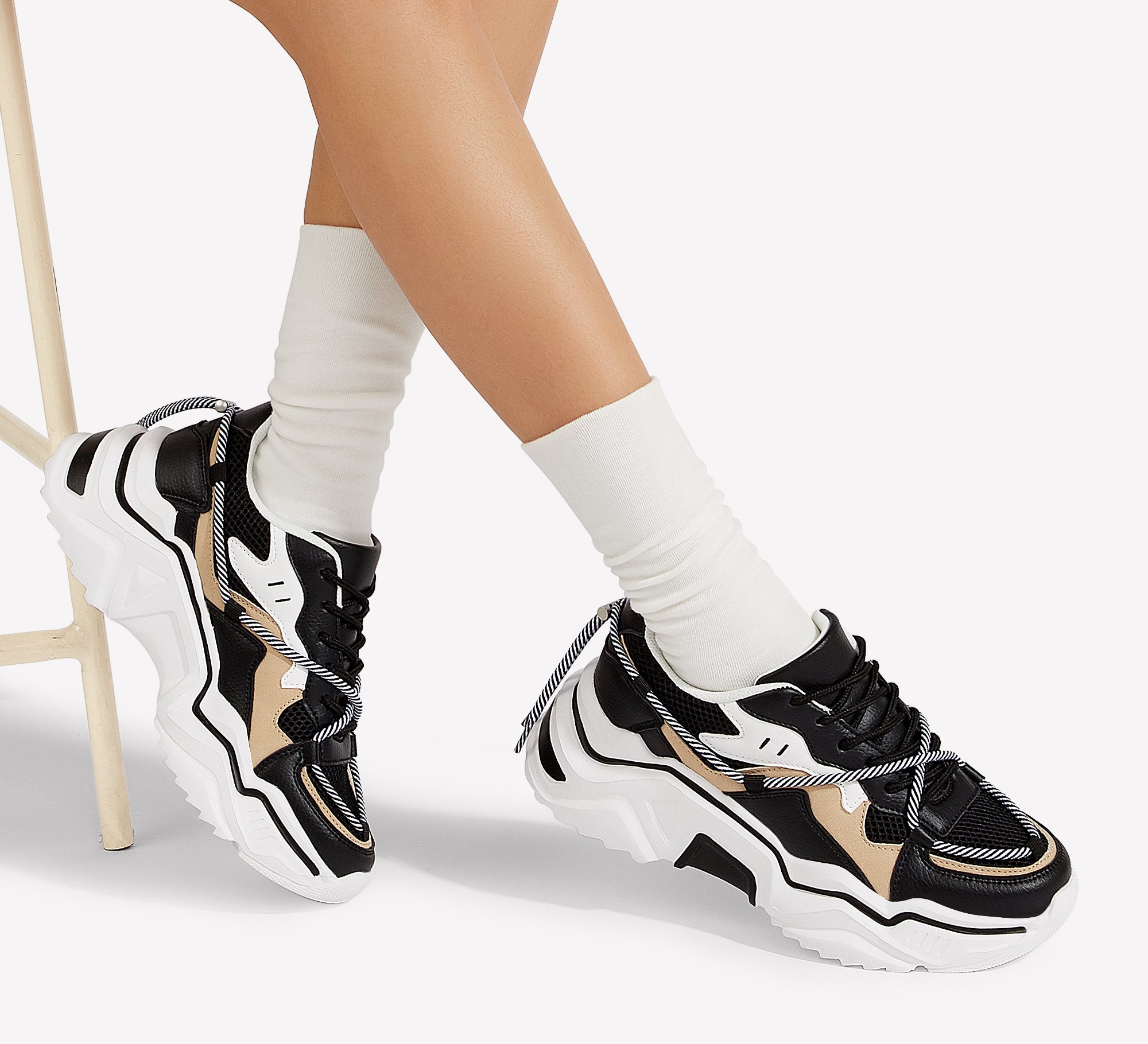 Retro Colorblock Platform Sneakers