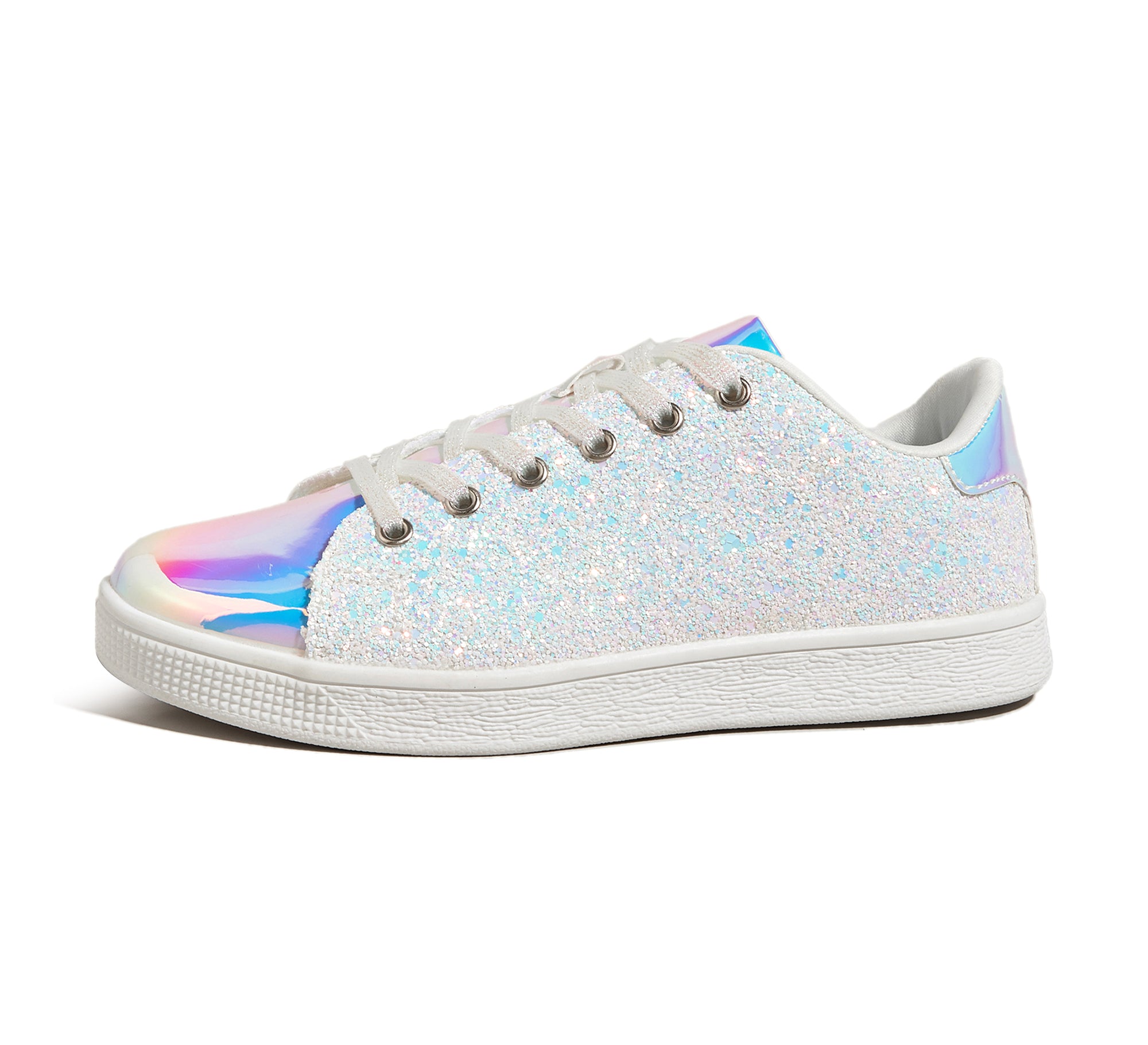 Women's Glitter Sneakers - Sparkly Bling Fashion Lace-Up Shoes
