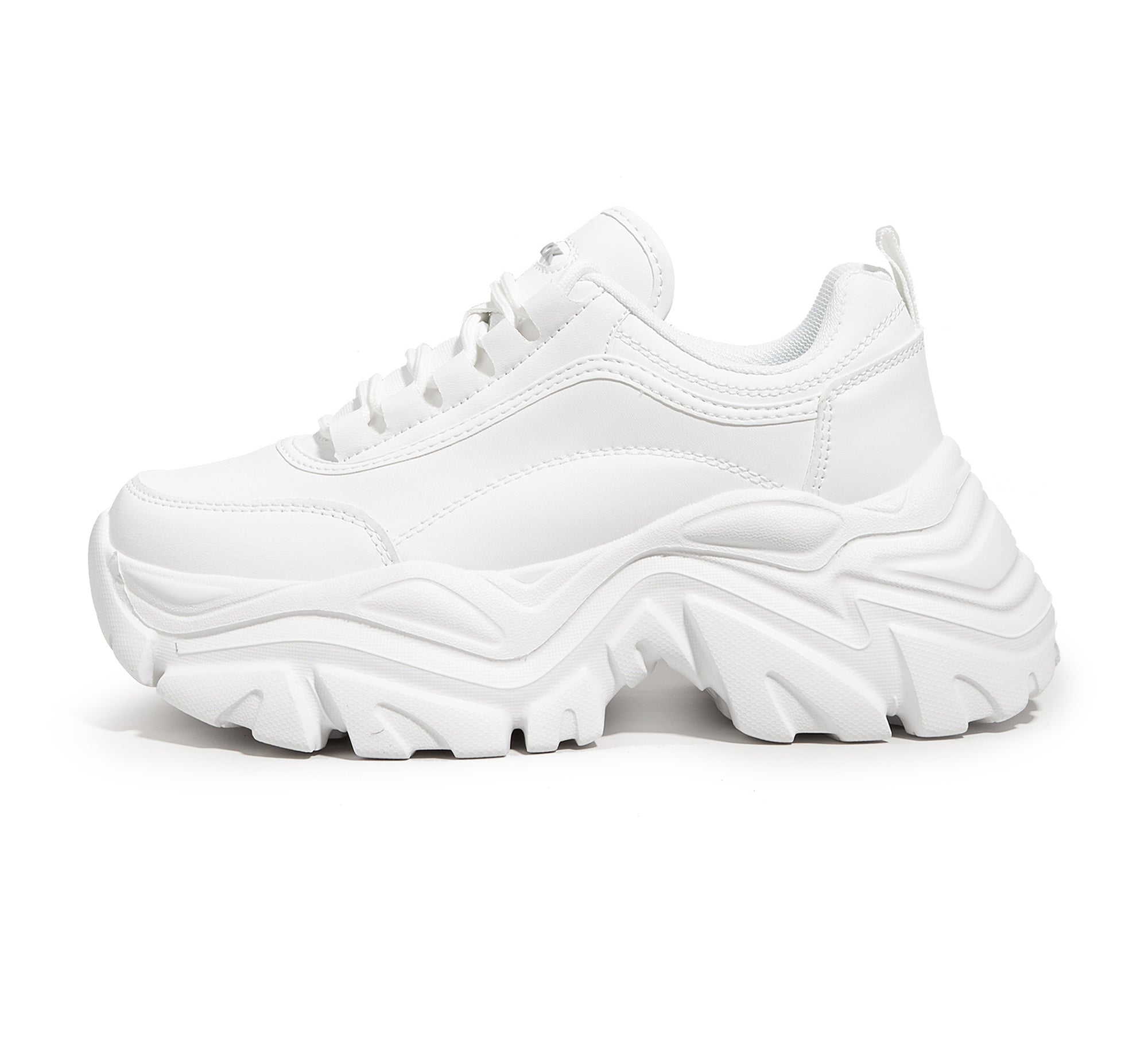 Women's White Chunky Platform Sneakers